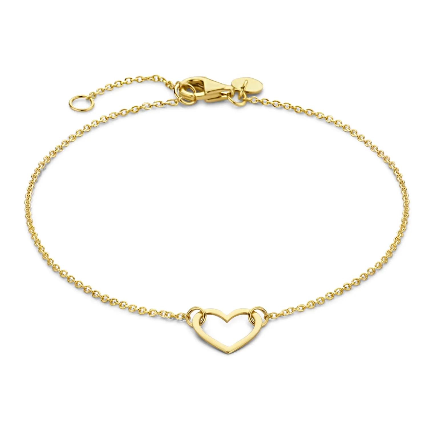 Fashion Belleville Amore 14 karaat gouden armband met hartje Hartjes Armbanden