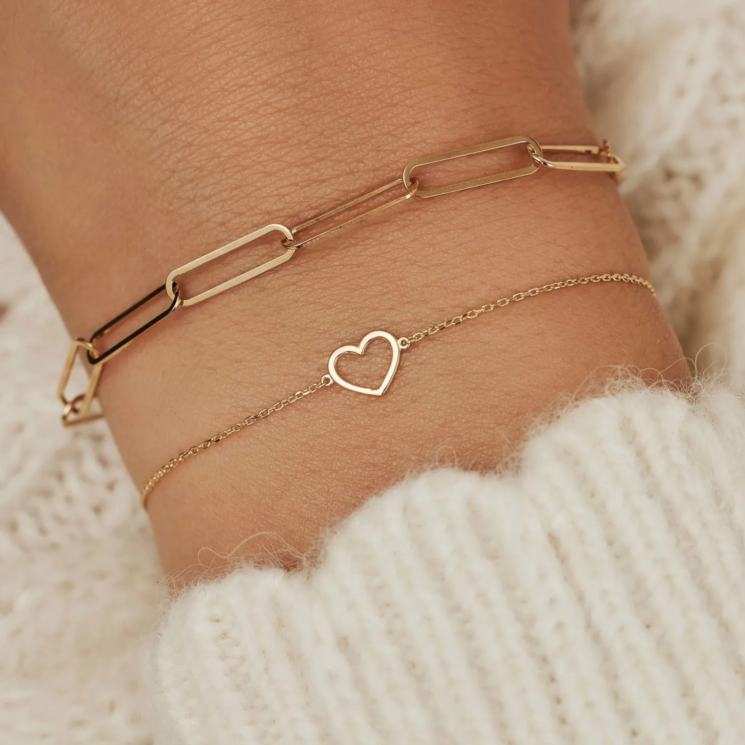 Hot Belleville Amore 14 karaat gouden armband met hartje Hartjes Armbanden