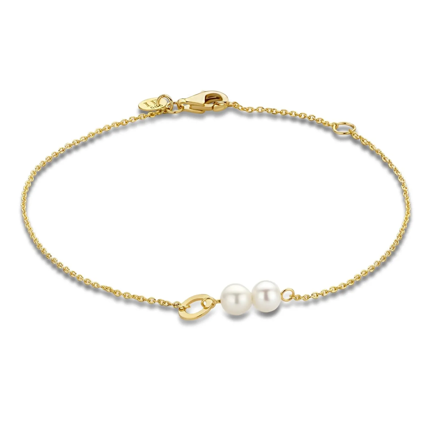 Flash Sale Belleville Luna 14 karaat gouden armband met zoetwaterparels Parel Armbanden