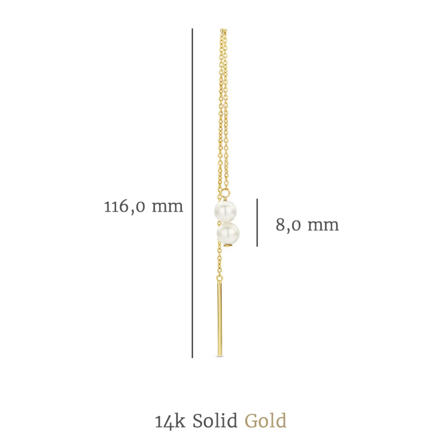 Best Sale Belleville Luna 14 karaat gouden doortrek oorbellen met zoetwaterparels Parel Oorbellen | Oorhangers