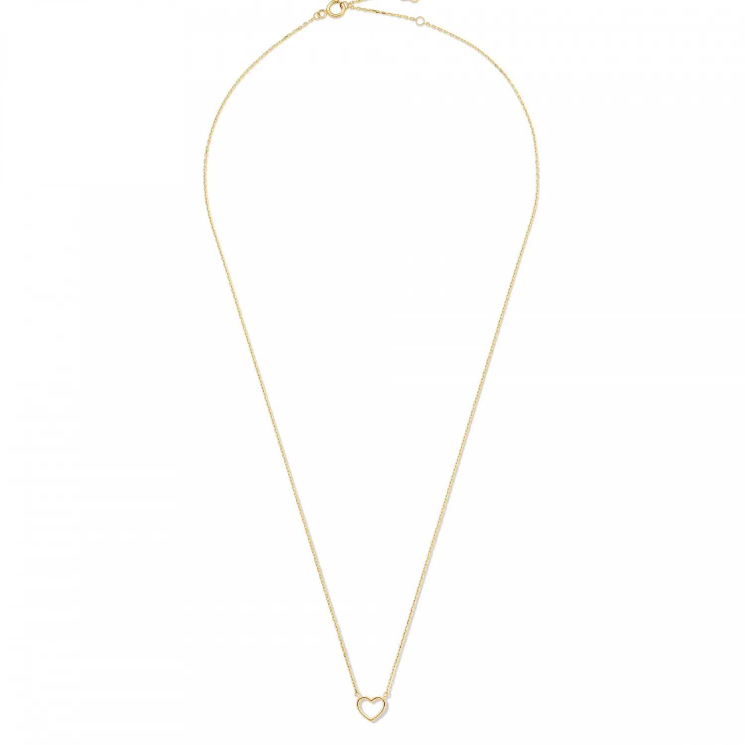 New Cadeau d'Isabel 14 karaat gouden kettingen giftset met hartje en zirkonia steen Hartjes Colliers