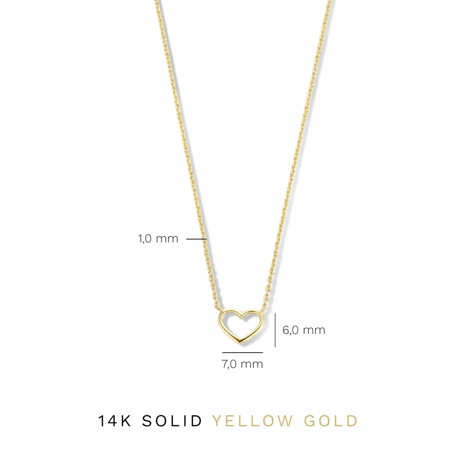 New Cadeau d'Isabel 14 karaat gouden kettingen giftset met hartje en zirkonia steen Hartjes Colliers
