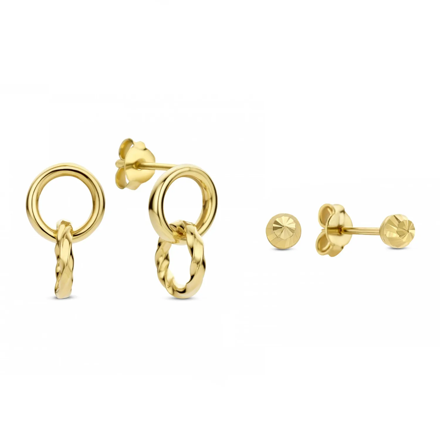 Best Sale Cadeau d'Isabel 14 karaat gouden oorbellen set Oorbellen Sets | Oorhangers