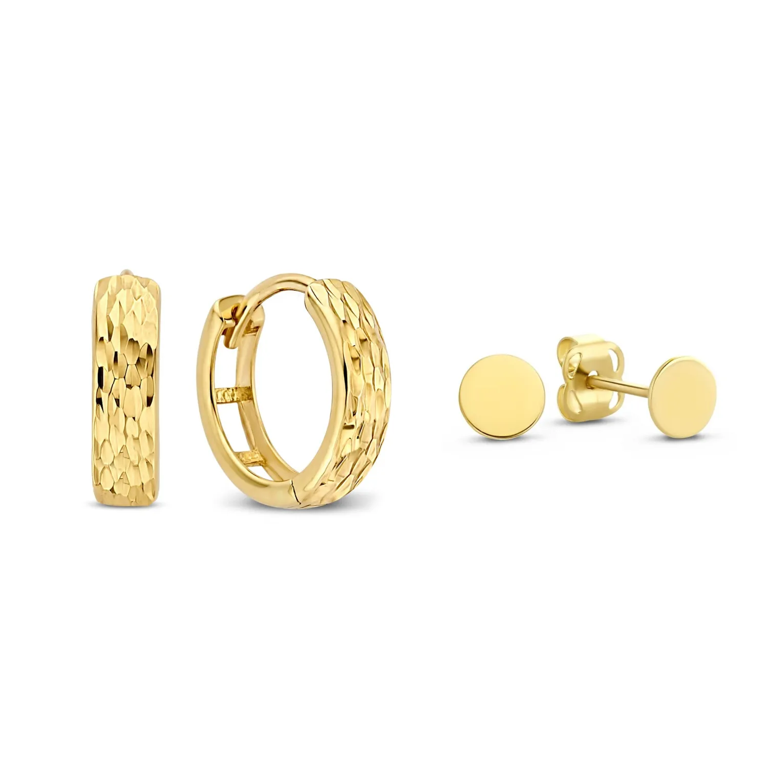 Discount Cadeau d'Isabel 14 karaat gouden oorbellen set Creolen | Oorknoppen