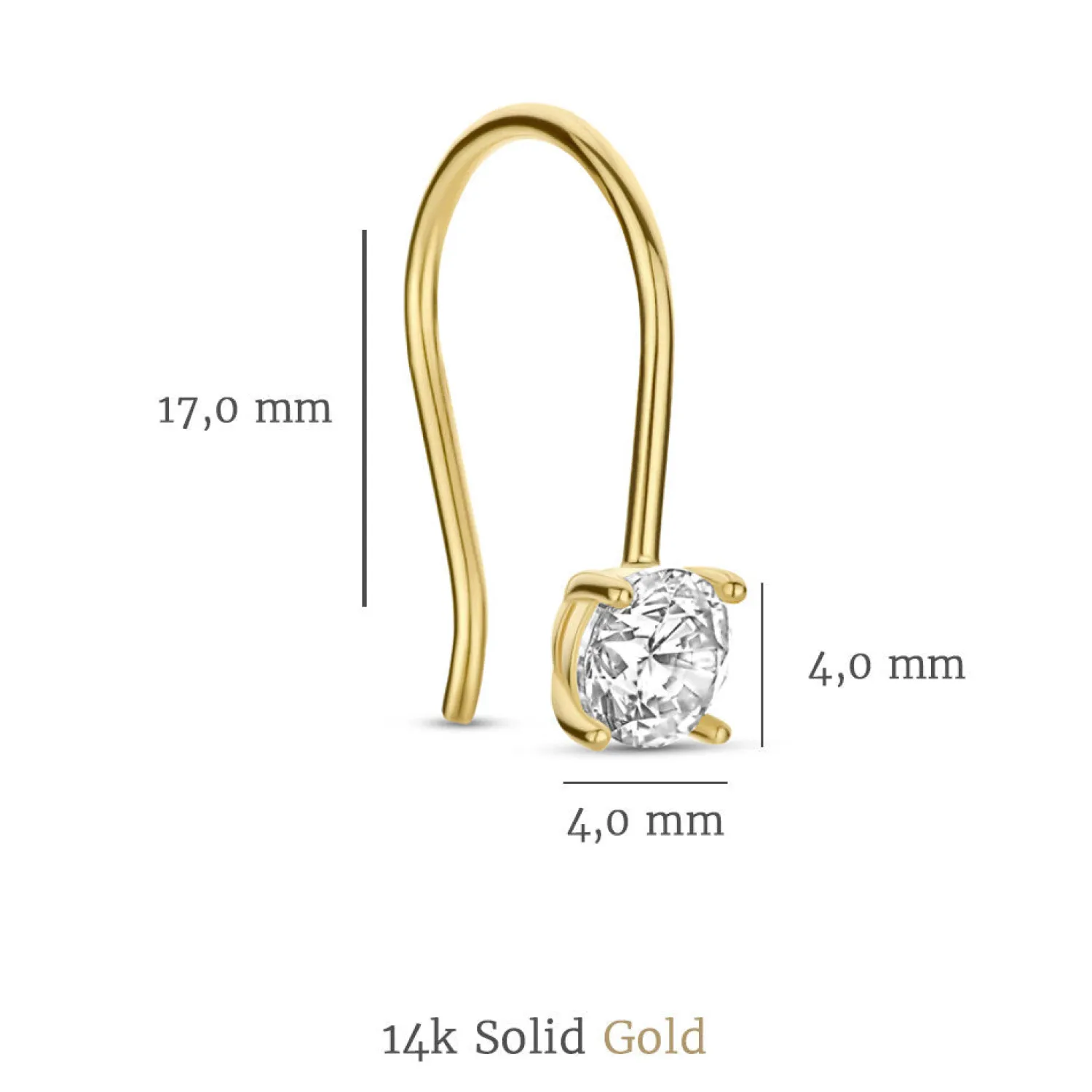Discount Cadeau d'Isabel 14 karaat gouden oorbellen set met zirkonia steentjes Oorbellen Sets | Oorhangers