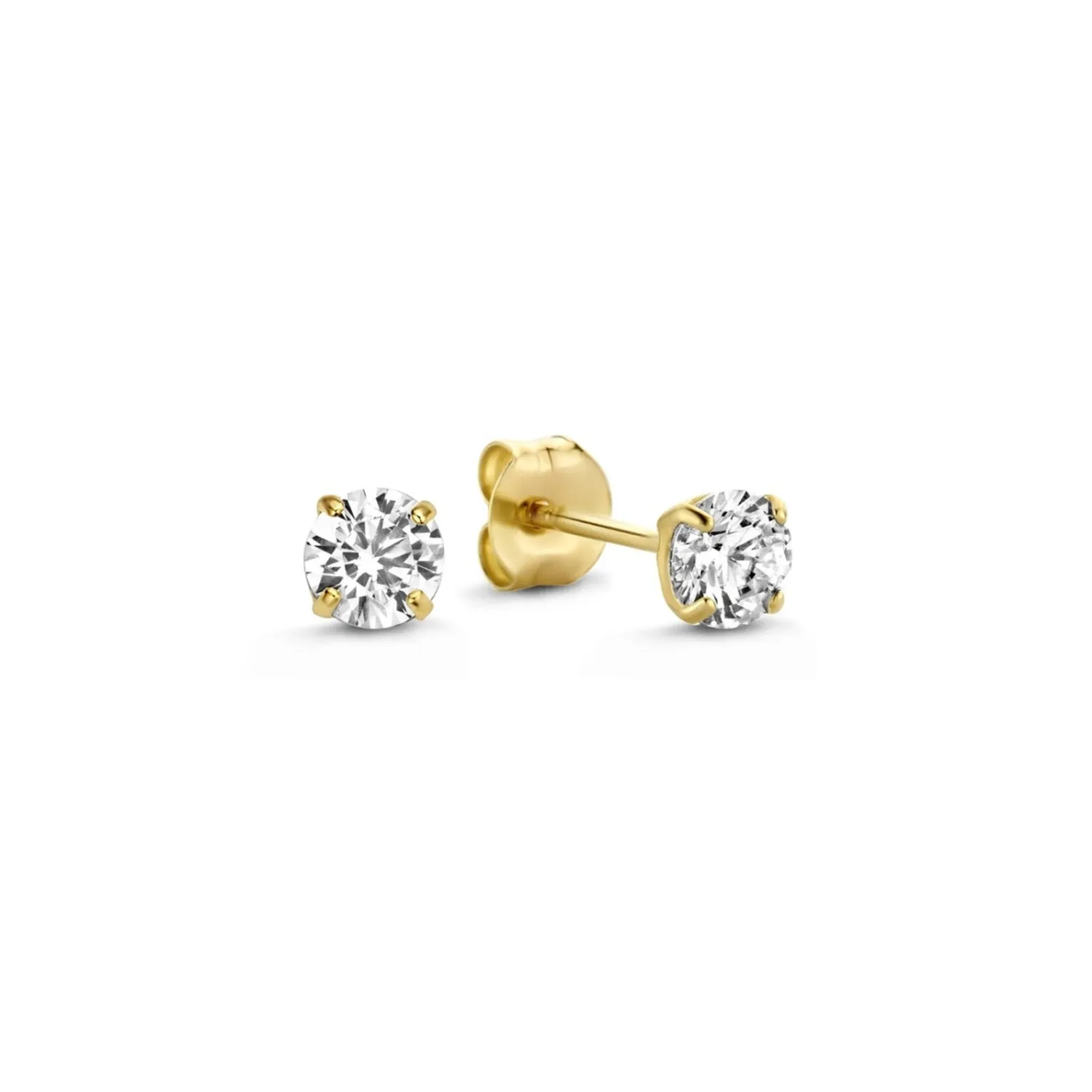 Fashion Cadeau d'Isabel 14 karaat gouden oorbellen set met zirkonia steentjes Oorbellen Sets