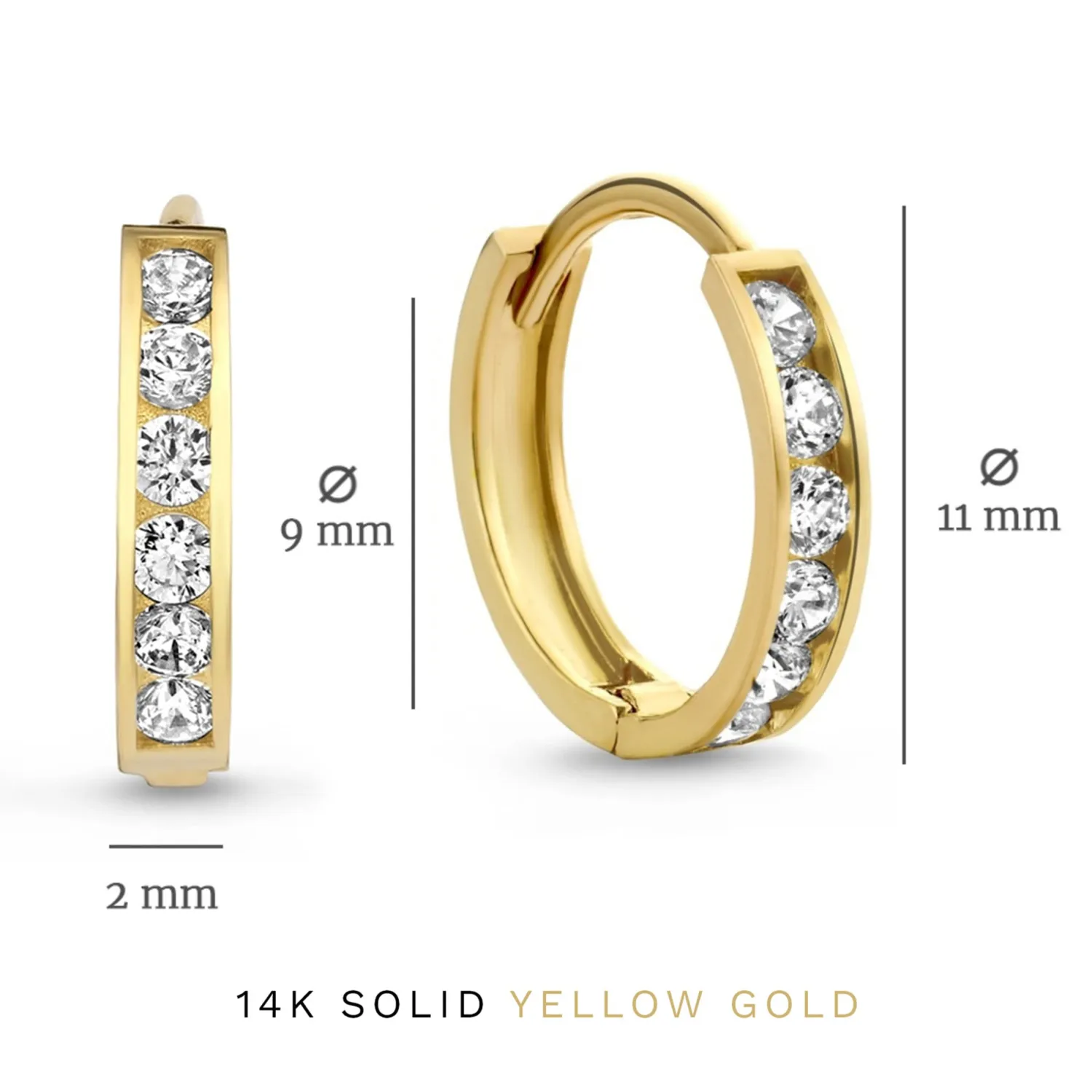 Fashion Cadeau d'Isabel 14 karaat gouden oorbellen set met zirkonia steentjes Oorbellen Sets