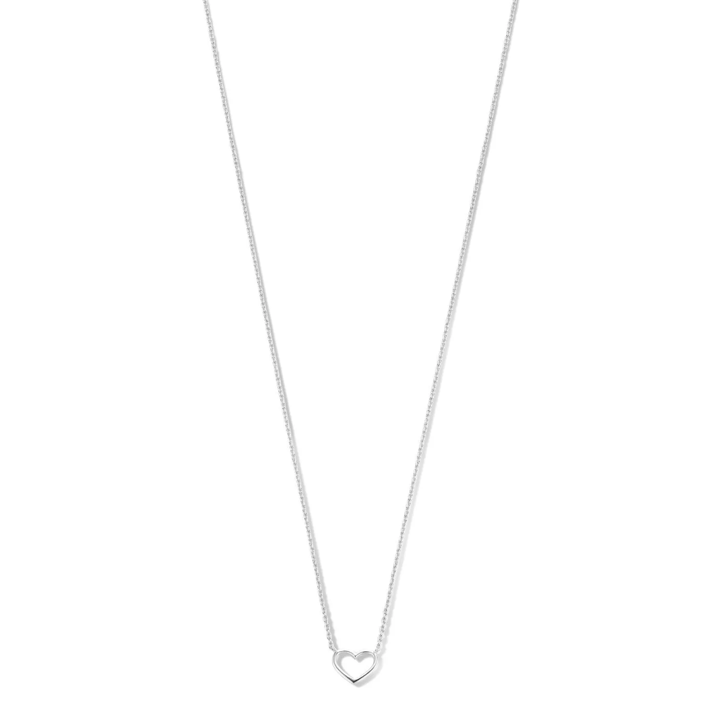 Clearance Cadeau d'Isabel 14 karaat witgouden collier en armband giftset met hartje Hartjes Colliers | Hartjes Armbanden