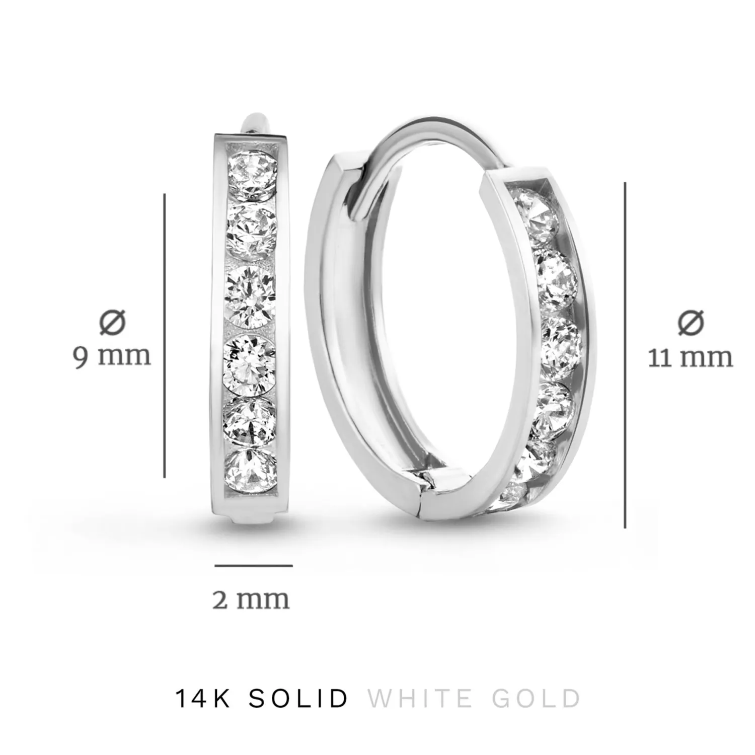 Cheap Cadeau d'Isabel 14 karaat witgouden oorbellen set met zirkonia steentjes Oorbellen Sets