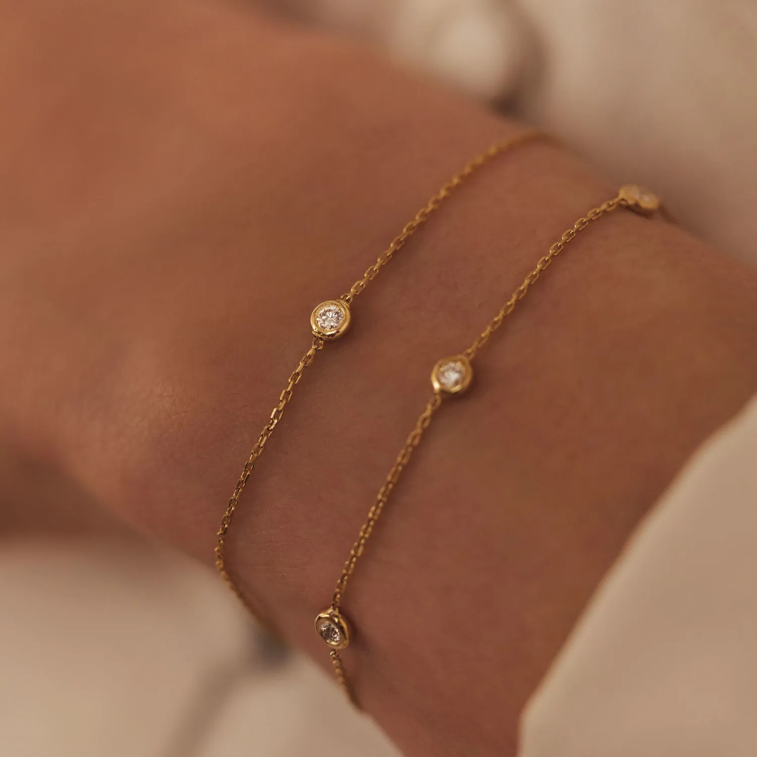 Sale De la Paix Alfie 14 karaat gouden armband met diamant 0.05 karaat Diamanten Armbanden