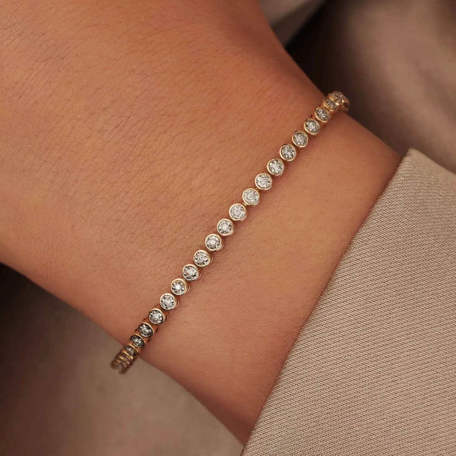 Cheap De la Paix Alfie 14 karaat gouden tennis armband met diamant 0.36 karaat Diamanten Armbanden