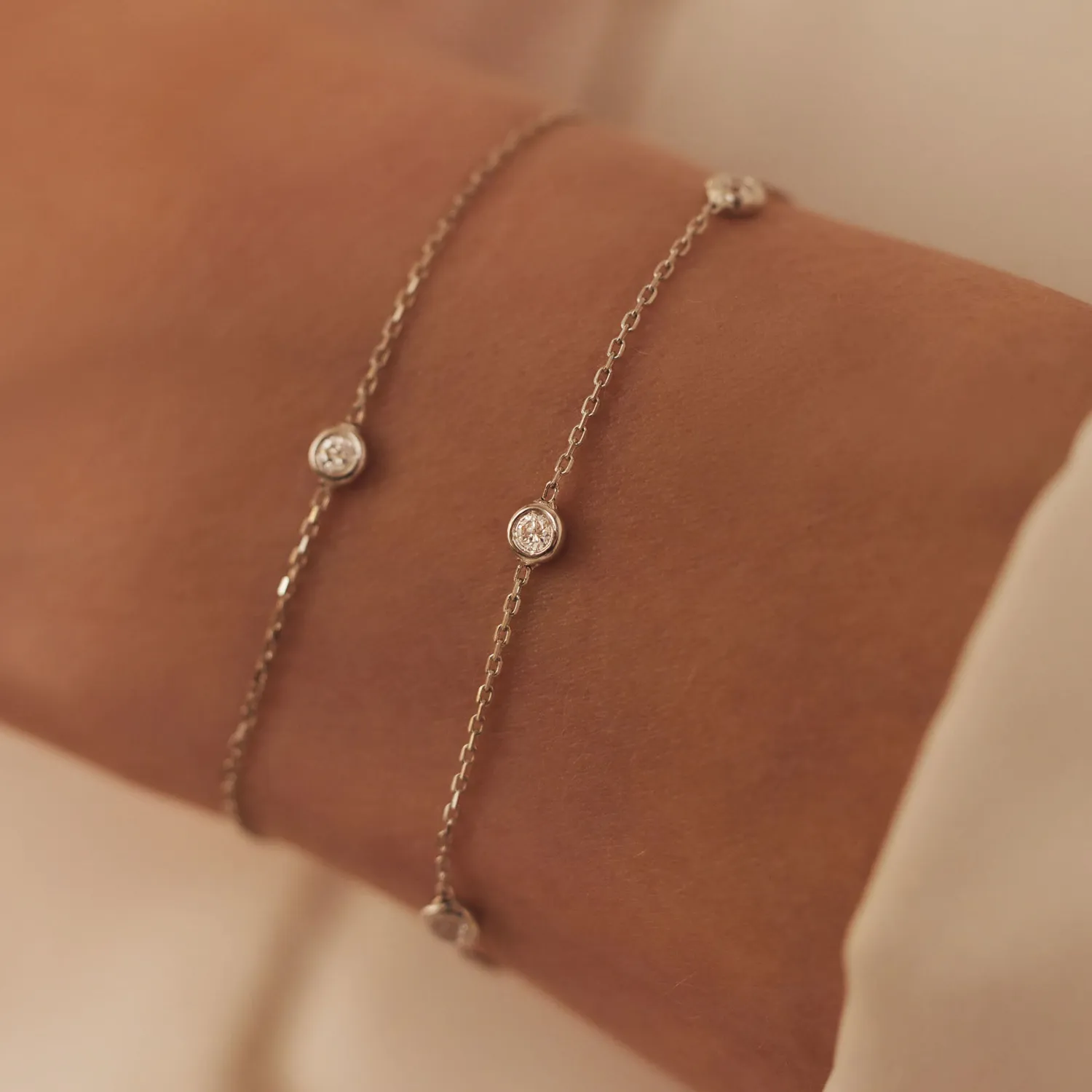 Flash Sale De la Paix Alfie 14 karaat witgouden armband met diamant 0.05 karaat Witgouden Armbanden | Diamanten Armbanden