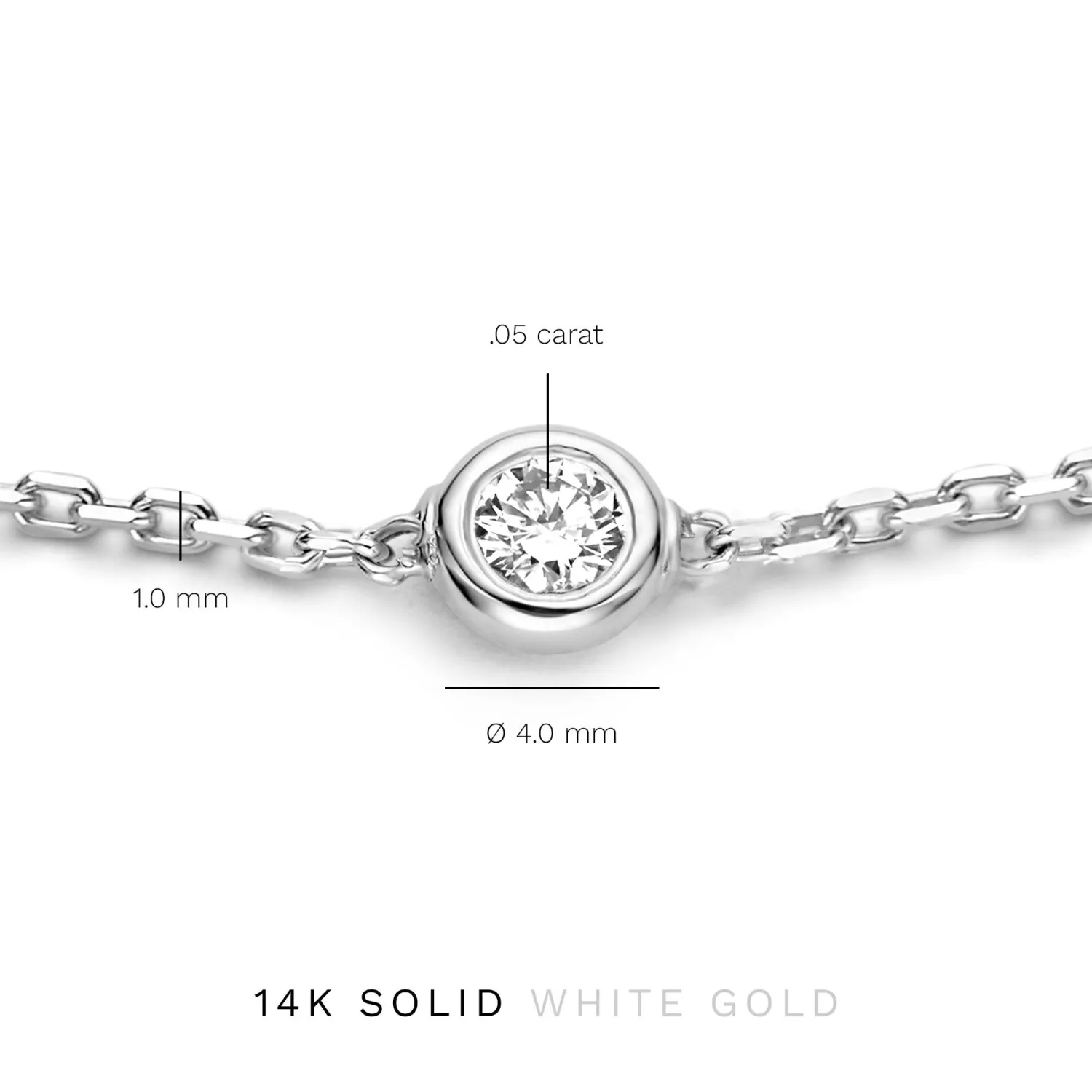 Flash Sale De la Paix Alfie 14 karaat witgouden armband met diamant 0.05 karaat Witgouden Armbanden | Diamanten Armbanden