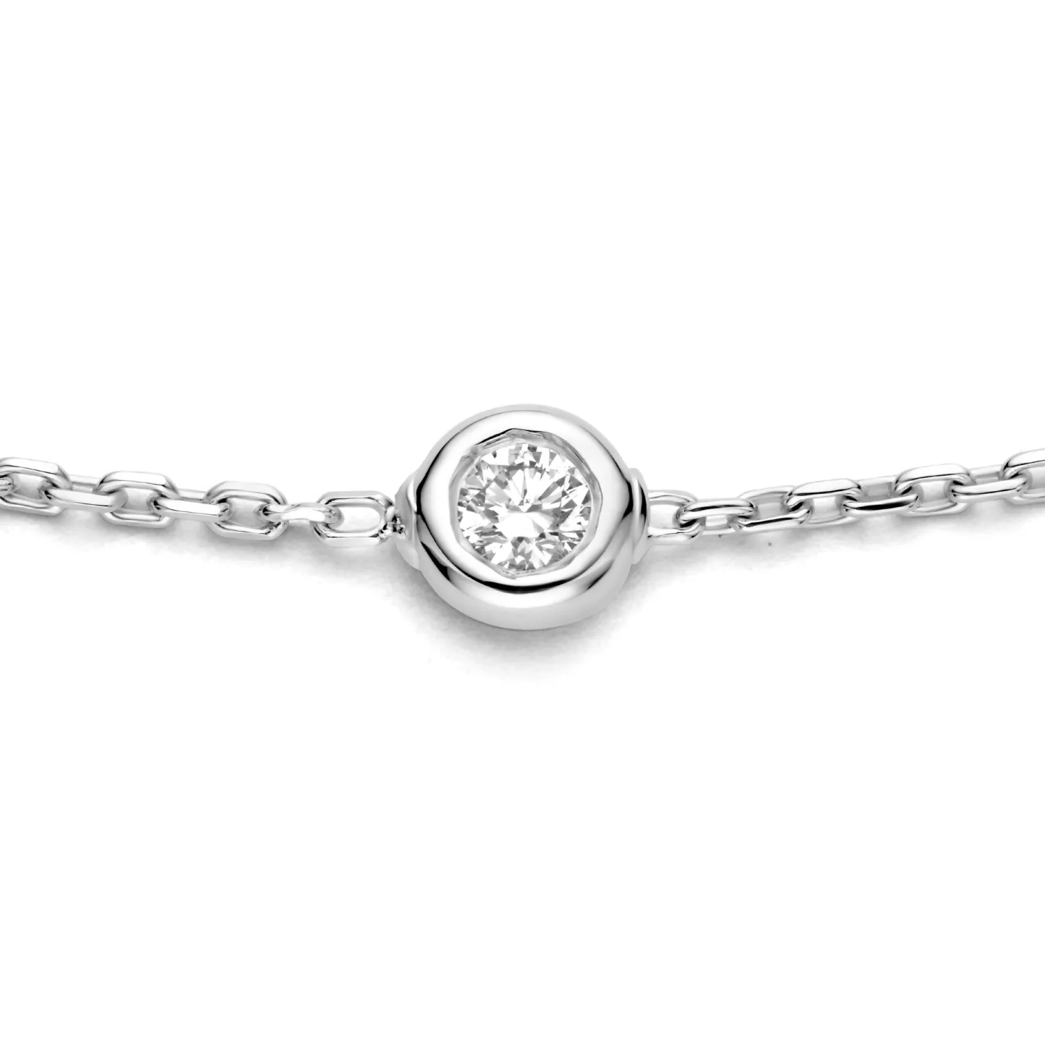 Shop De la Paix Alfie 14 karaat witgouden armband met diamant 0.12 karaat Witgouden Armbanden | Diamanten Armbanden