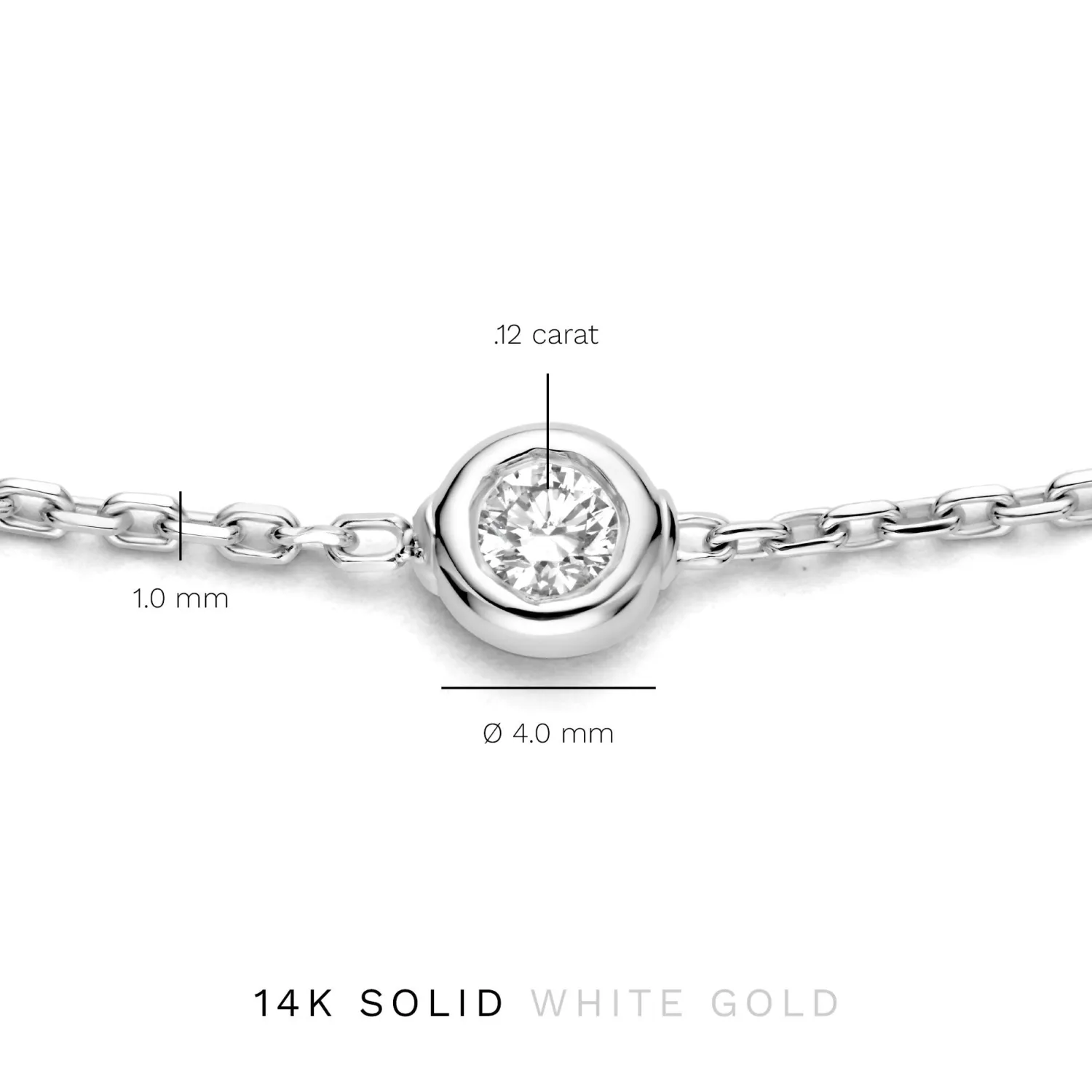 Shop De la Paix Alfie 14 karaat witgouden armband met diamant 0.12 karaat Witgouden Armbanden | Diamanten Armbanden