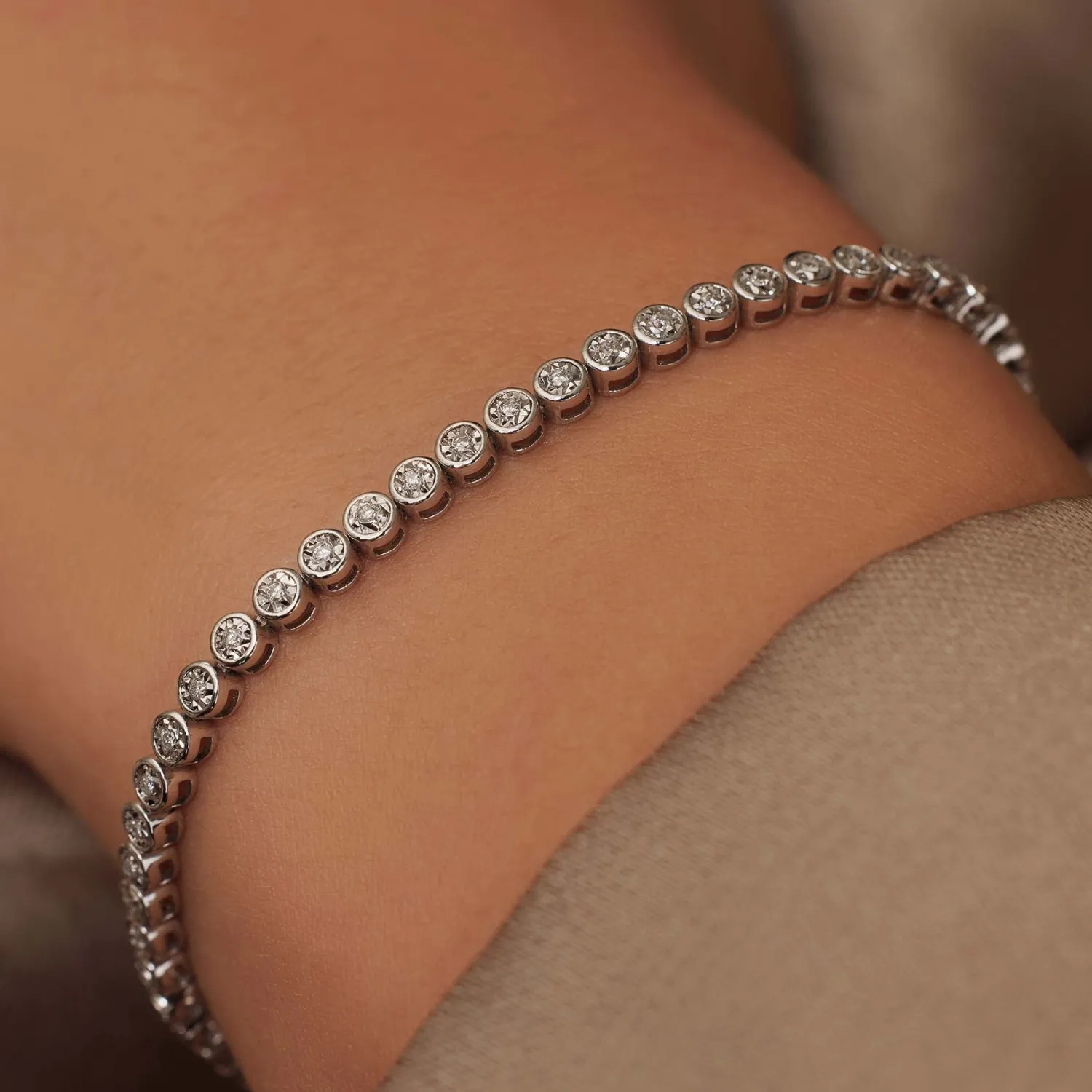 Clearance De la Paix Alfie 14 karaat witgouden tennis armband met diamant 0.36 karaat Witgouden Armbanden | Diamanten Armbanden