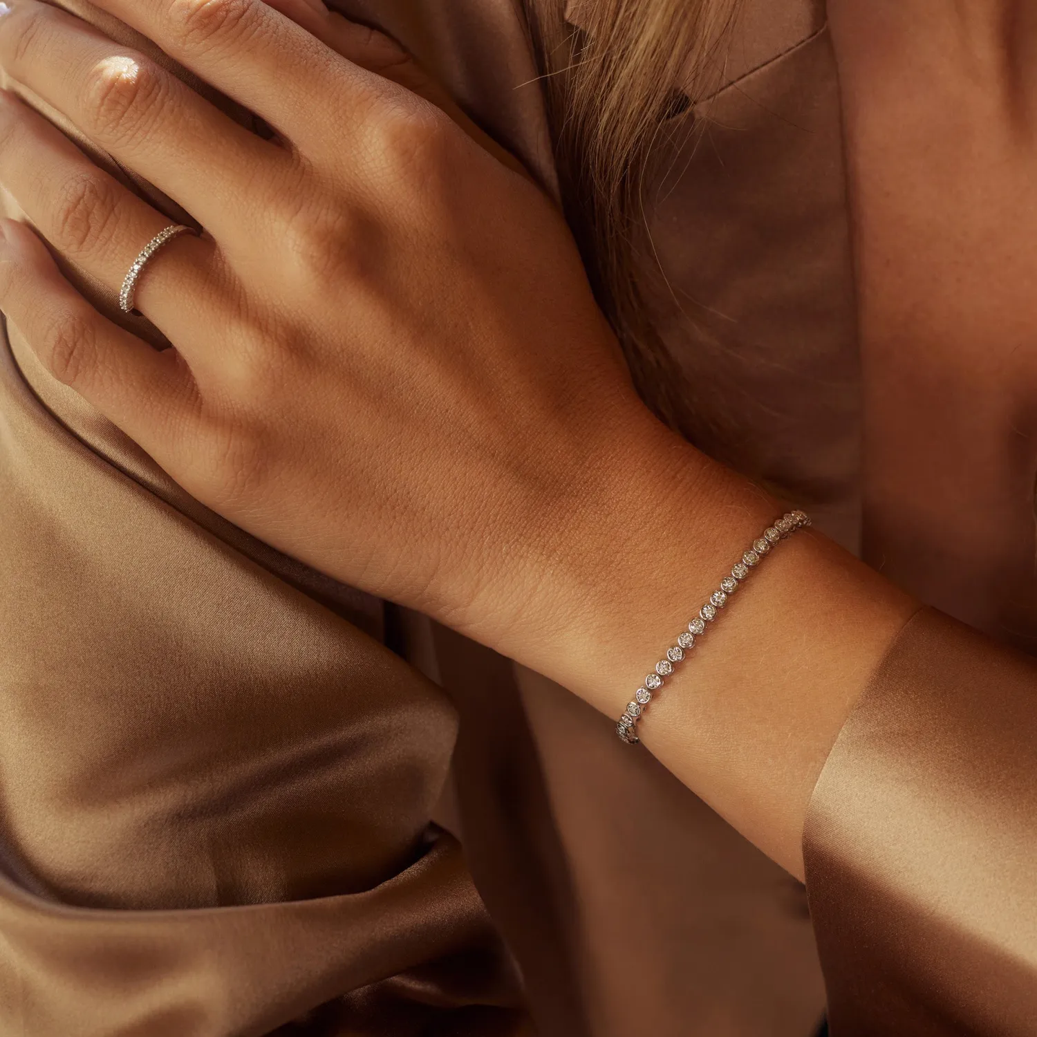 Clearance De la Paix Alfie 14 karaat witgouden tennis armband met diamant 0.36 karaat Witgouden Armbanden | Diamanten Armbanden