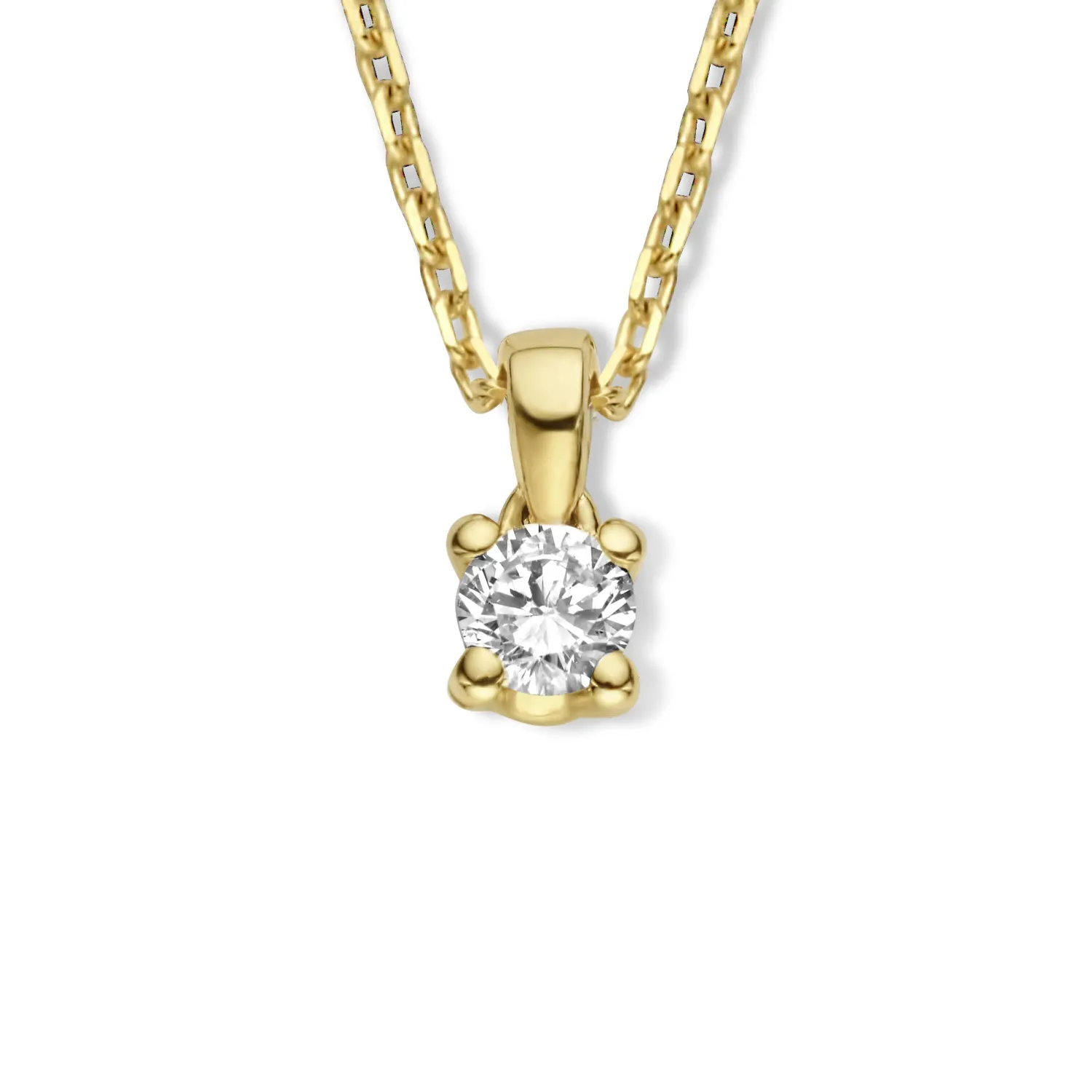 Best De la Paix Celesse 14 karaat gouden collier met diamant 0.07 karaat Diamanten Colliers