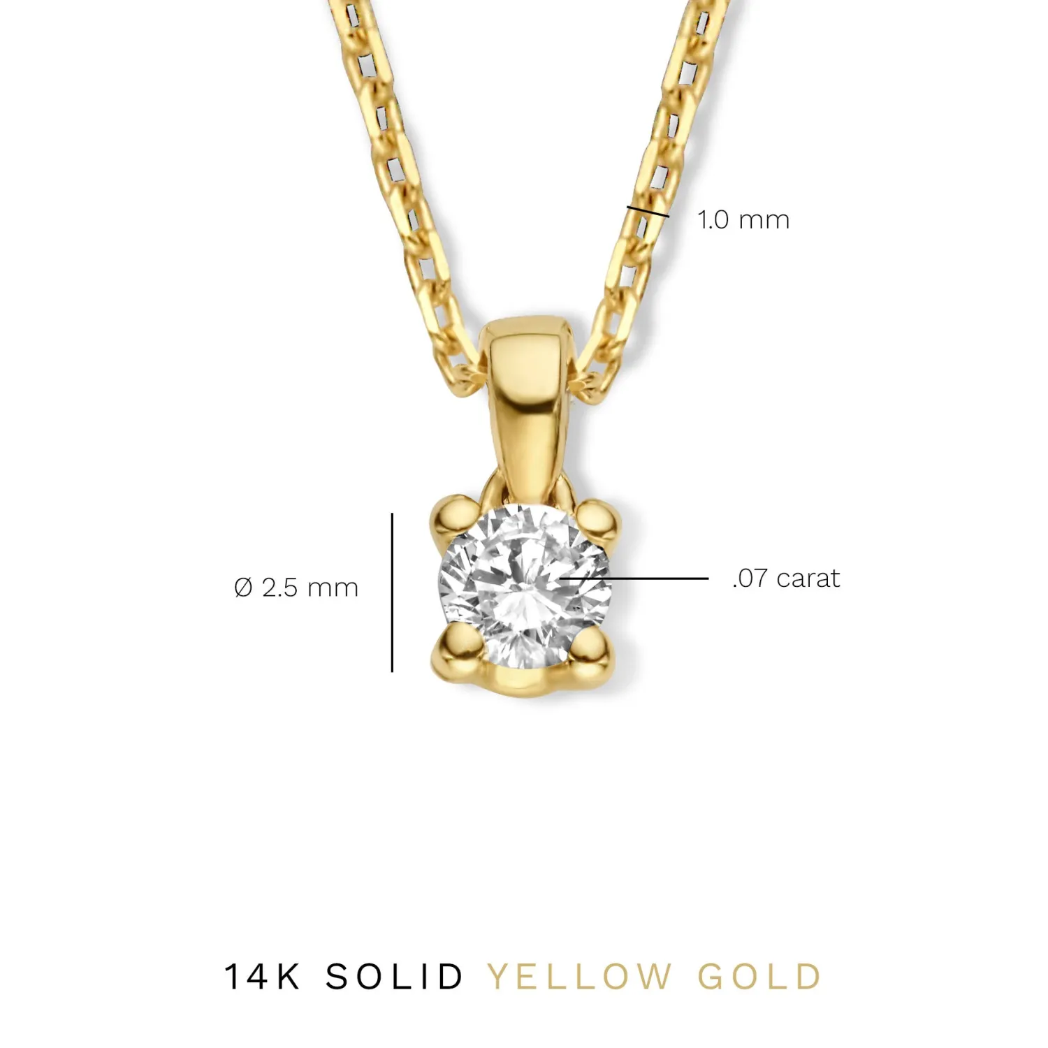 Best De la Paix Celesse 14 karaat gouden collier met diamant 0.07 karaat Diamanten Colliers