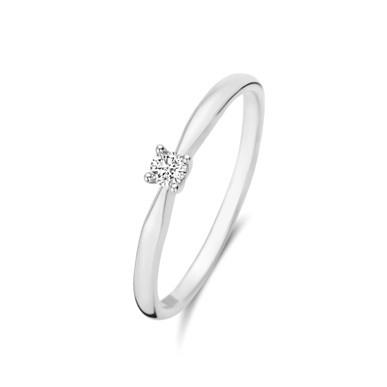 Store De la Paix Celesse 14 karaat witgouden ring met diamant 0.07 karaat Witgouden Ringen | Ringen Met Steentjes