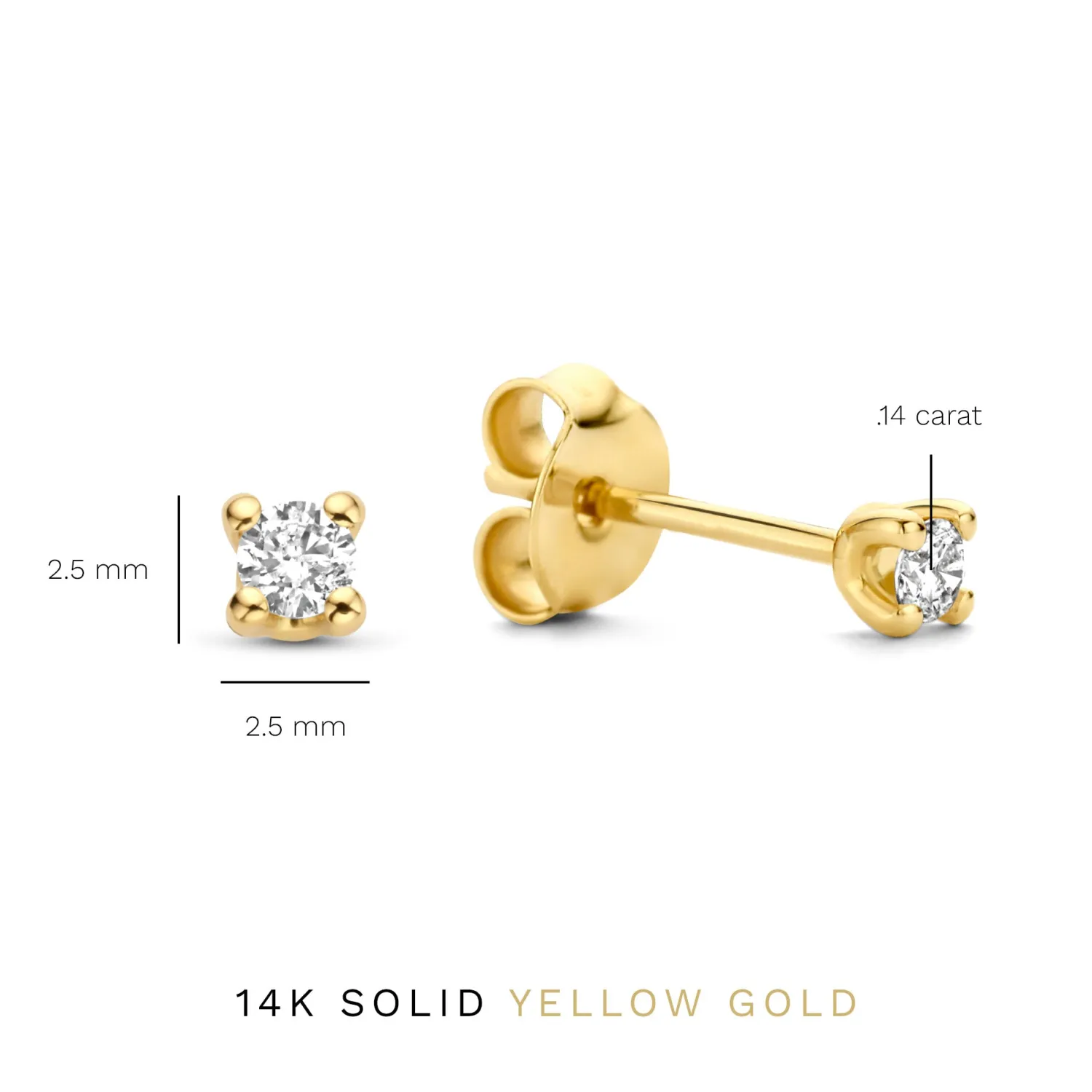 Flash Sale De la Paix Christine 14 karaat gouden Oorknoppen met diamant 0,14 karaat Oorknoppen | Diamanten Oorbellen