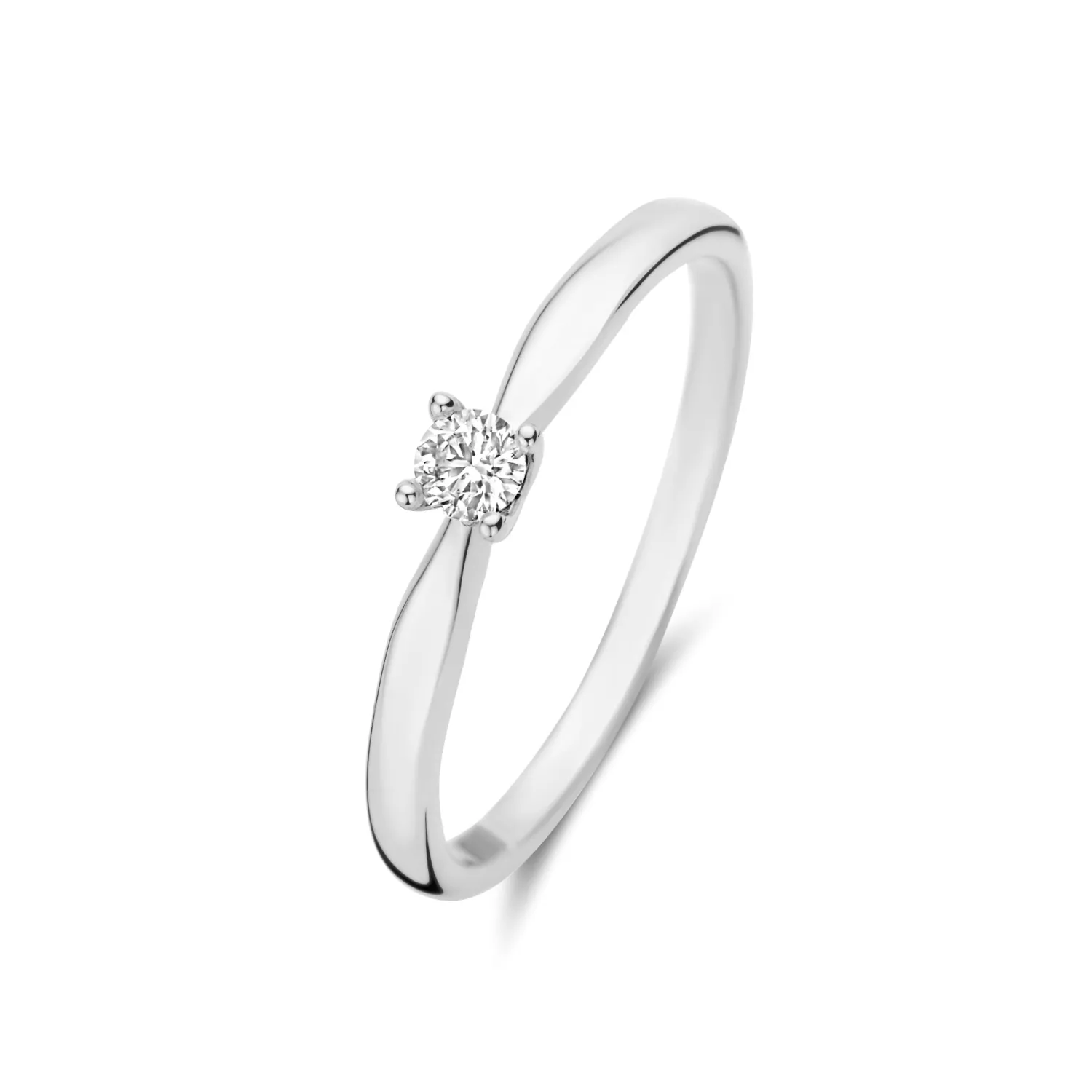 Clearance De la Paix Christine 14 karaat witgouden ring met diamant 0.10 karaat Witgouden Ringen | Ringen Met Steentjes