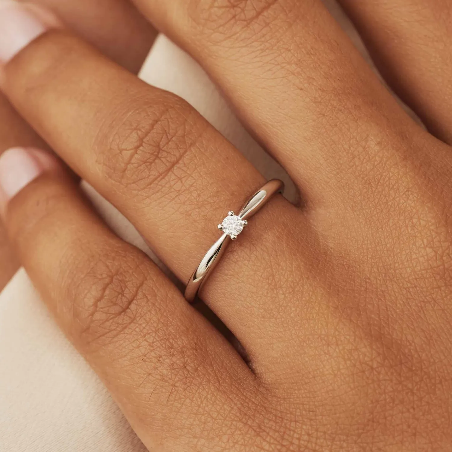 Clearance De la Paix Christine 14 karaat witgouden ring met diamant 0.10 karaat Witgouden Ringen | Ringen Met Steentjes