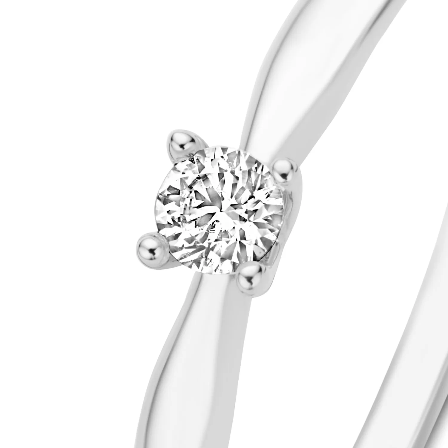 Clearance De la Paix Christine 14 karaat witgouden ring met diamant 0.10 karaat Witgouden Ringen | Ringen Met Steentjes