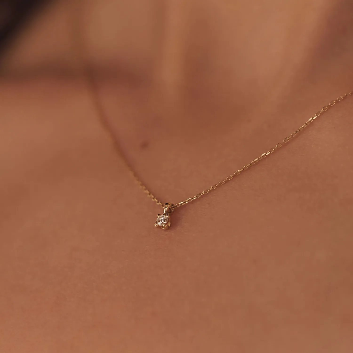 Shop De la Paix Céline 14 karaat gouden collier met diamant 0.05 karaat Diamanten Colliers