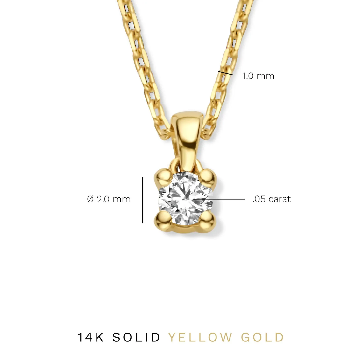 Shop De la Paix Céline 14 karaat gouden collier met diamant 0.05 karaat Diamanten Colliers
