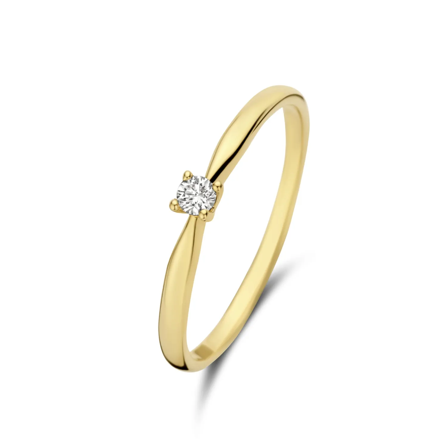 New De la Paix Céline 14 karaat gouden ring met diamant 0.05 karaat Ringen Met Steentjes | Diamanten Ringen