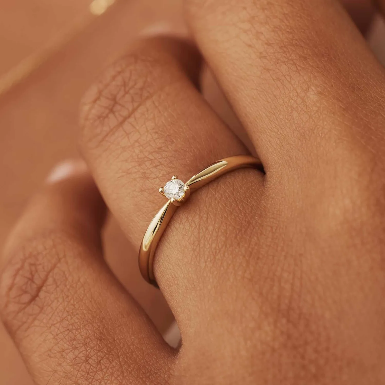 New De la Paix Céline 14 karaat gouden ring met diamant 0.05 karaat Ringen Met Steentjes | Diamanten Ringen