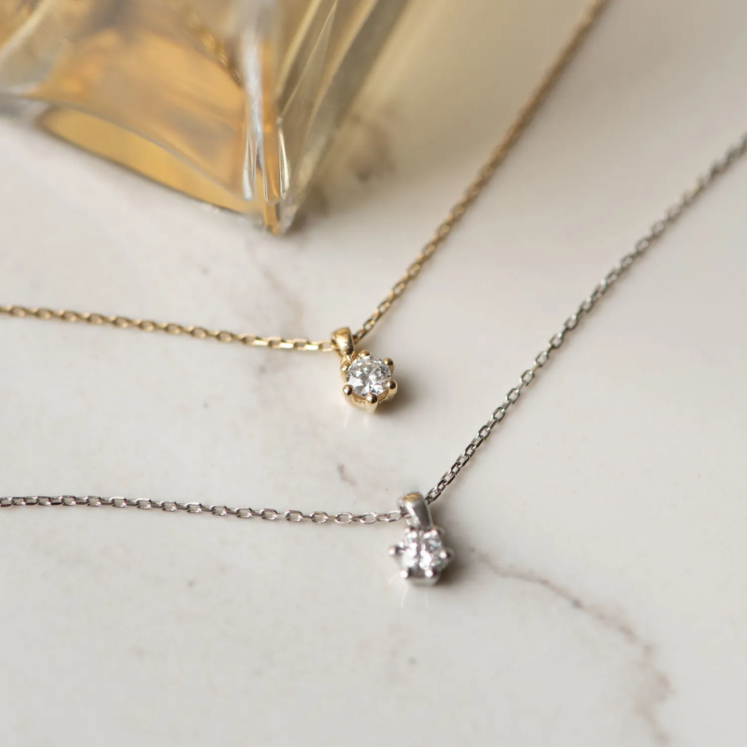 Best Sale De la Paix Céline 14 karaat witgouden collier met diamant 0.05 karaat Witgouden Colliers | Diamanten Colliers