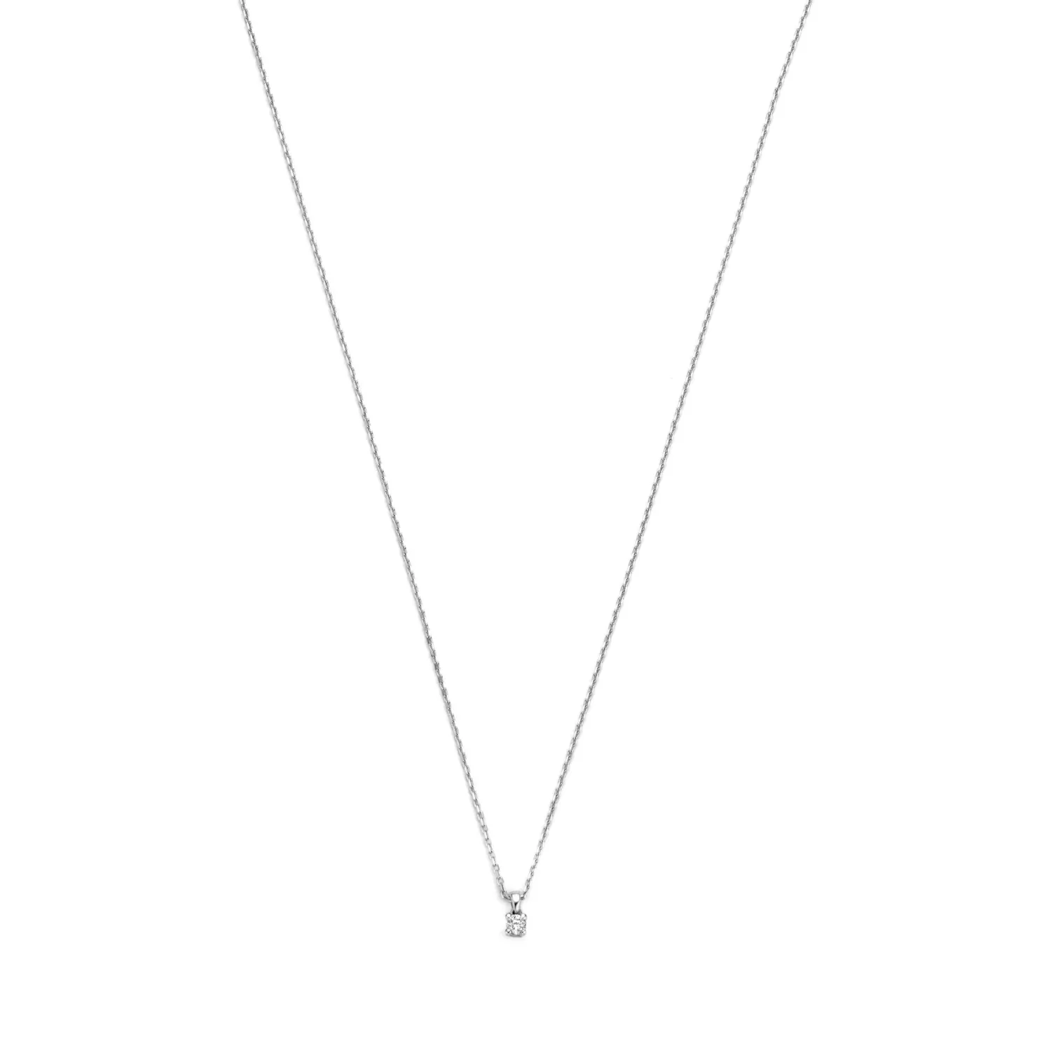 Best Sale De la Paix Céline 14 karaat witgouden collier met diamant 0.05 karaat Witgouden Colliers | Diamanten Colliers