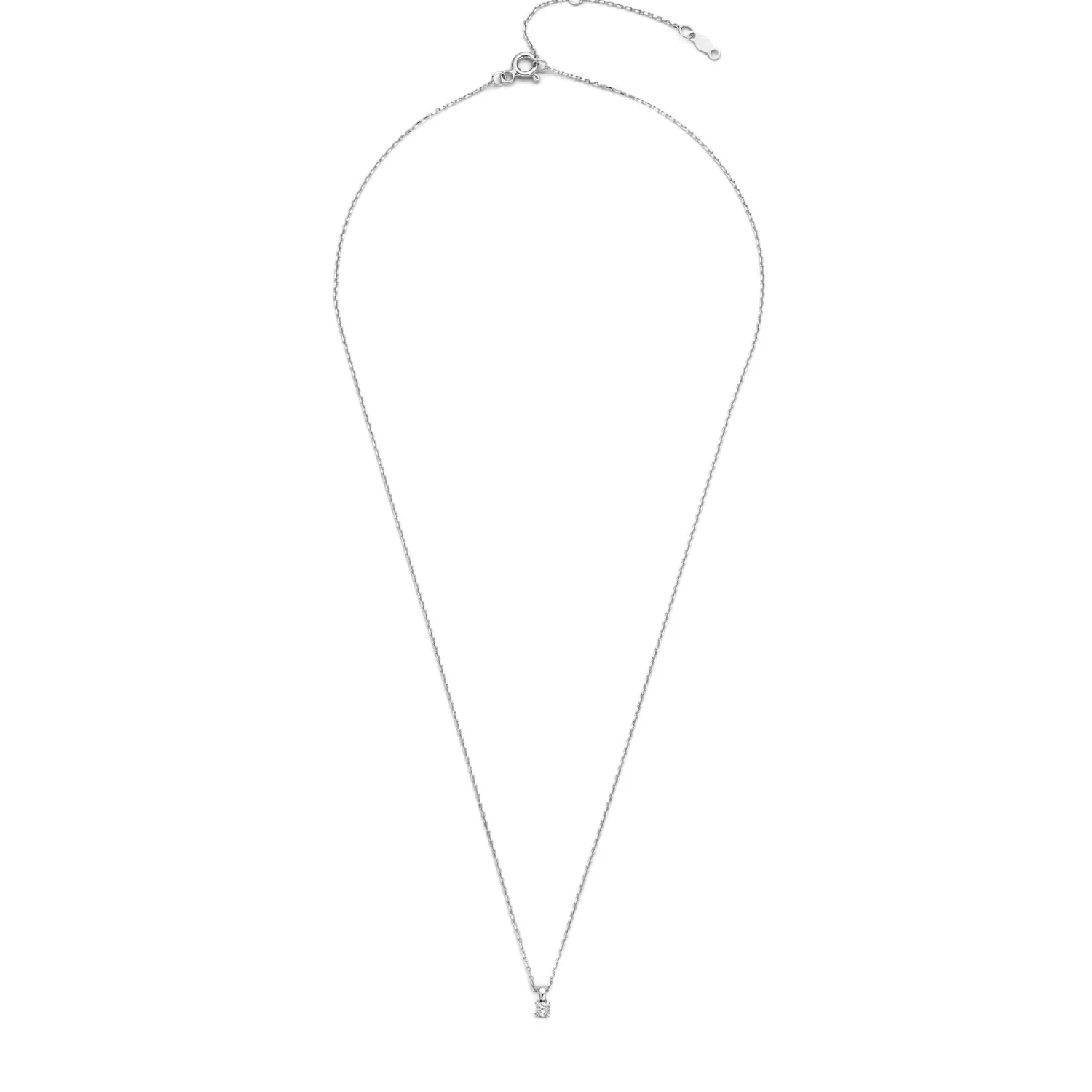 Best Sale De la Paix Céline 14 karaat witgouden collier met diamant 0.05 karaat Witgouden Colliers | Diamanten Colliers