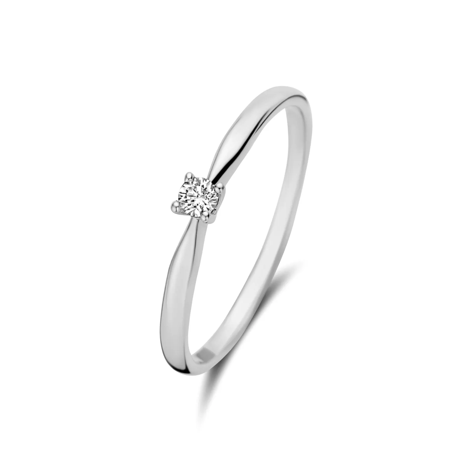 Fashion De la Paix Céline 14 karaat witgouden ring met diamant 0.05 karaat Witgouden Ringen | Ringen Met Steentjes