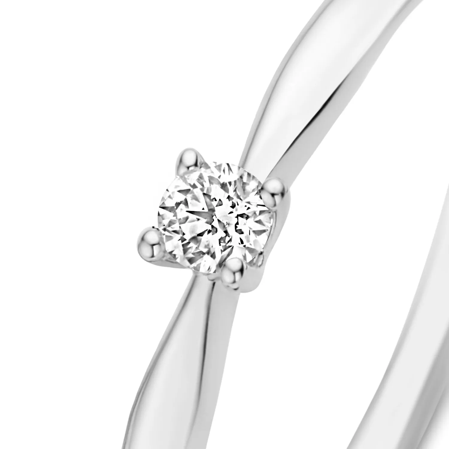 Fashion De la Paix Céline 14 karaat witgouden ring met diamant 0.05 karaat Witgouden Ringen | Ringen Met Steentjes