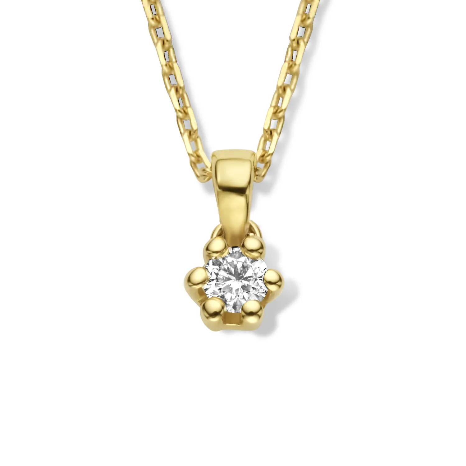 Sale De la Paix Emily 14 karaat gouden collier met diamant 0.05 karaat Diamanten Colliers