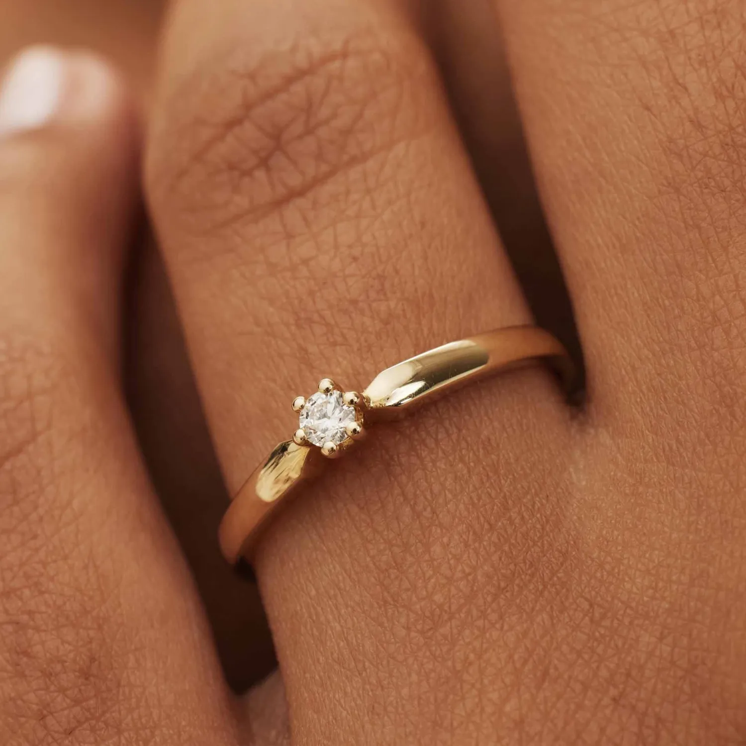 Store De la Paix Emily 14 karaat gouden ring met diamant 0.05 karaat Ringen Met Steentjes | Diamanten Ringen