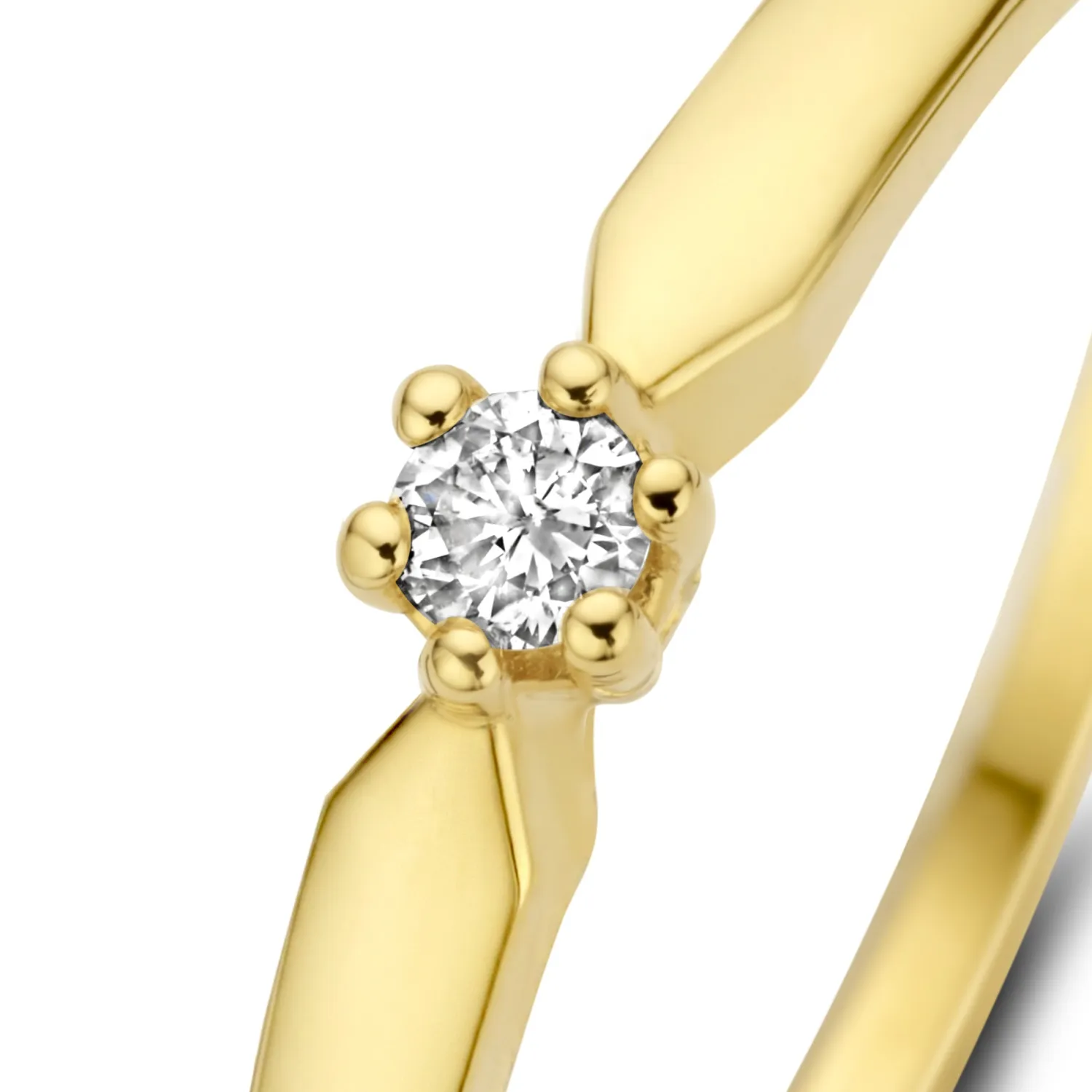 Store De la Paix Emily 14 karaat gouden ring met diamant 0.05 karaat Ringen Met Steentjes | Diamanten Ringen