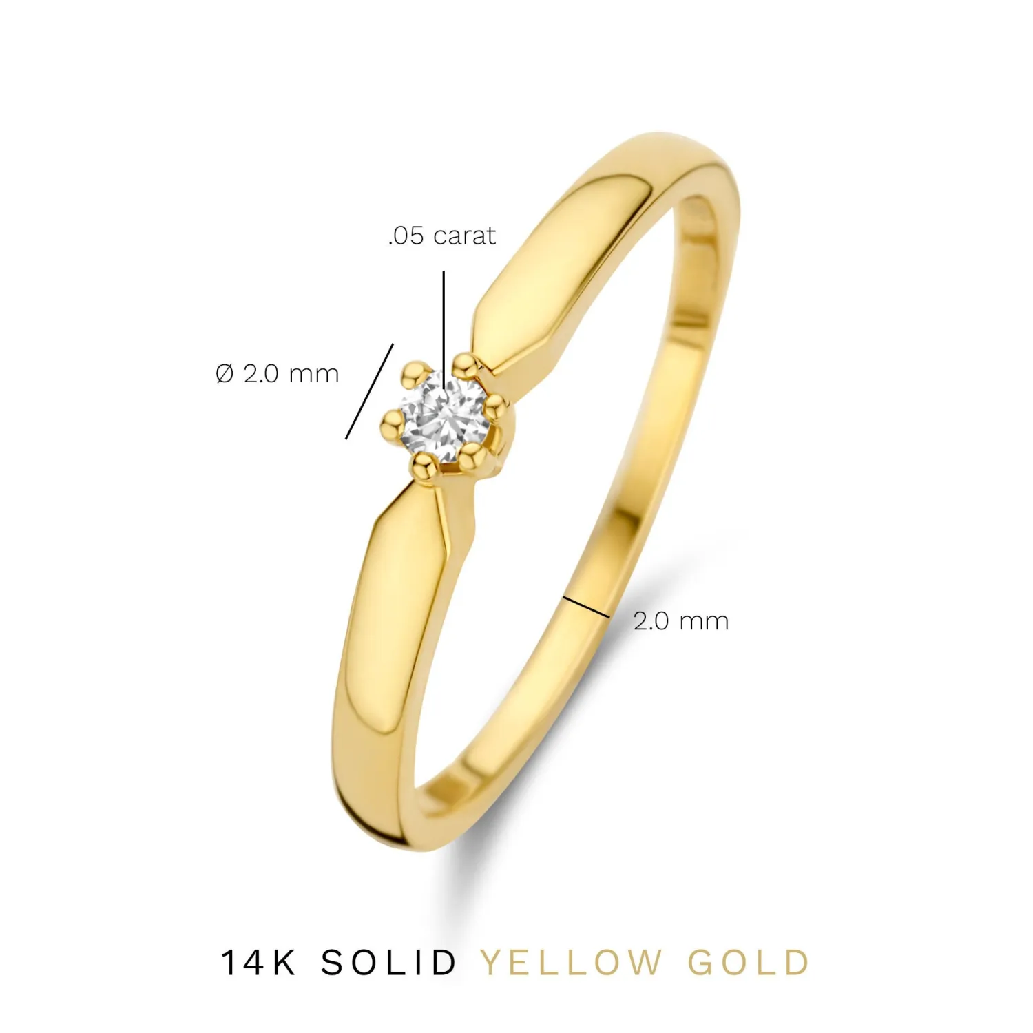 Store De la Paix Emily 14 karaat gouden ring met diamant 0.05 karaat Ringen Met Steentjes | Diamanten Ringen