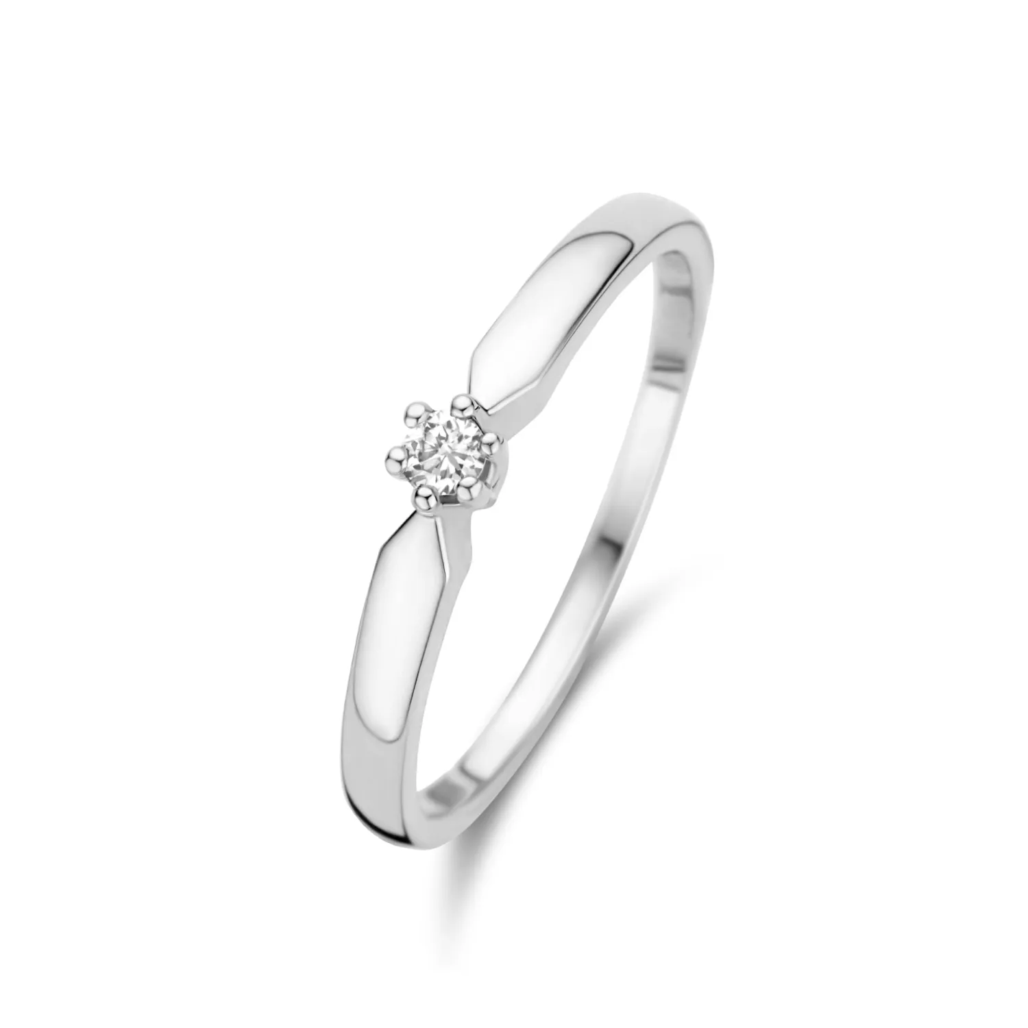 Best Sale De la Paix Emily 14 karaat witgouden ring met diamant 0.05 karaat Witgouden Ringen | Ringen Met Steentjes