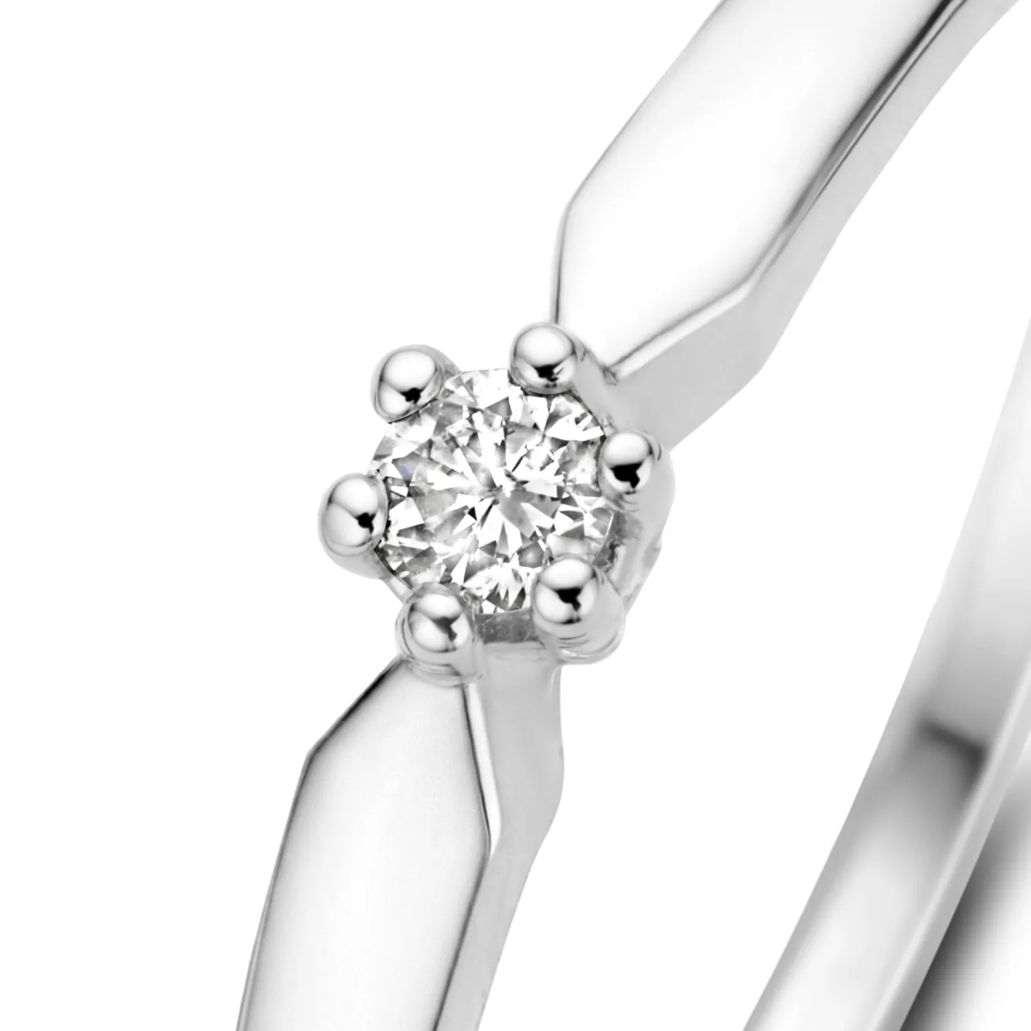 Best Sale De la Paix Emily 14 karaat witgouden ring met diamant 0.05 karaat Witgouden Ringen | Ringen Met Steentjes