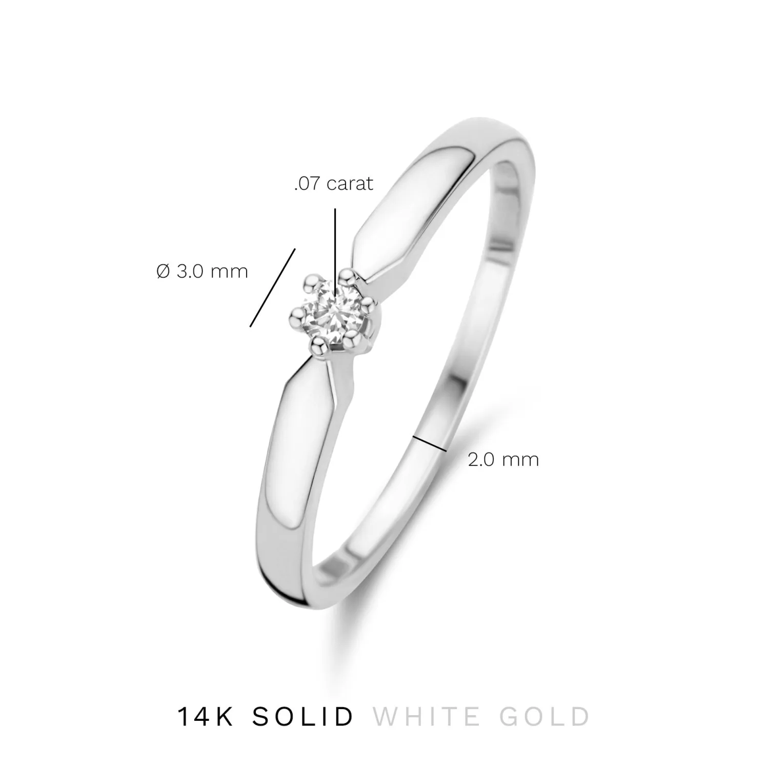 Best Sale De la Paix Emily 14 karaat witgouden ring met diamant 0.05 karaat Witgouden Ringen | Ringen Met Steentjes