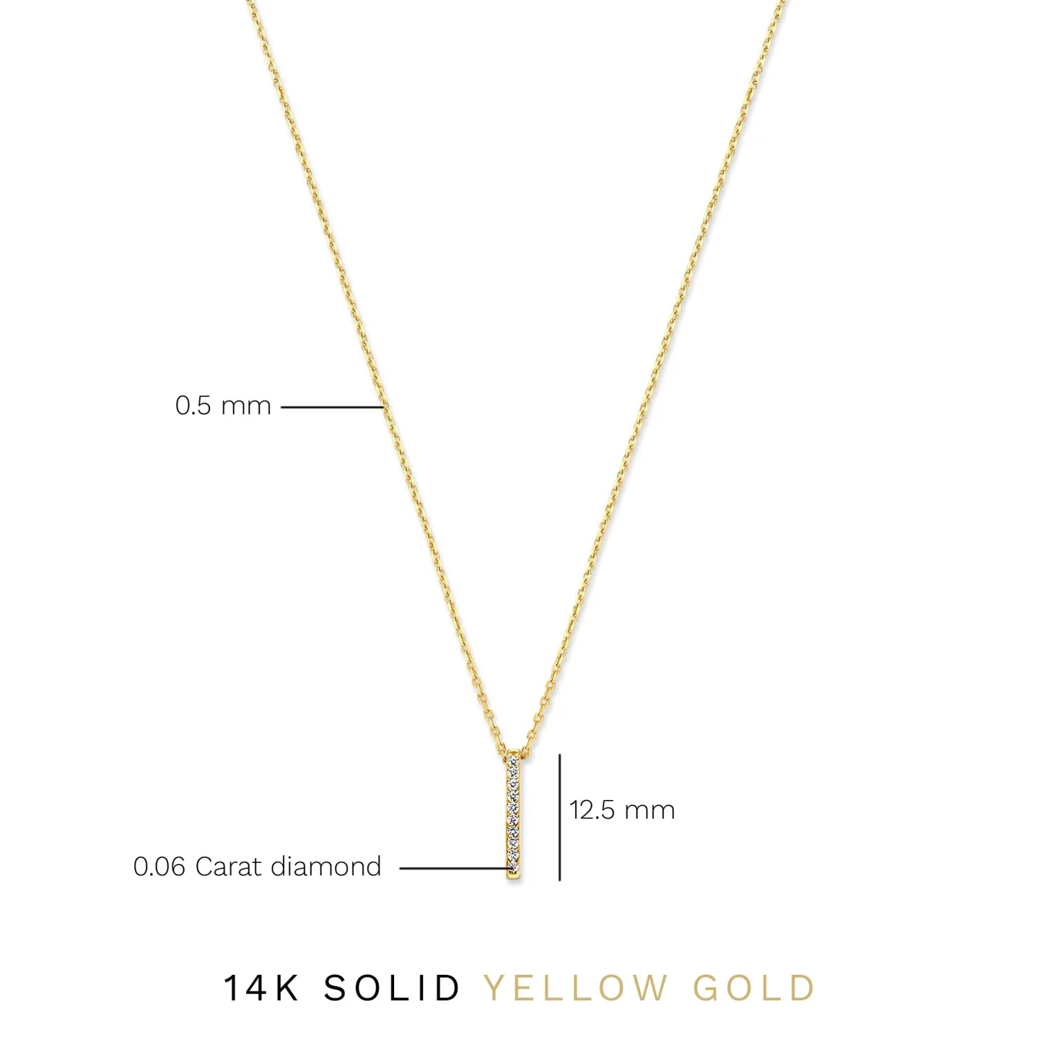 Hot De la Paix Flavie 14 karaat gouden collier met diamant 0.06 karaat Diamanten Colliers