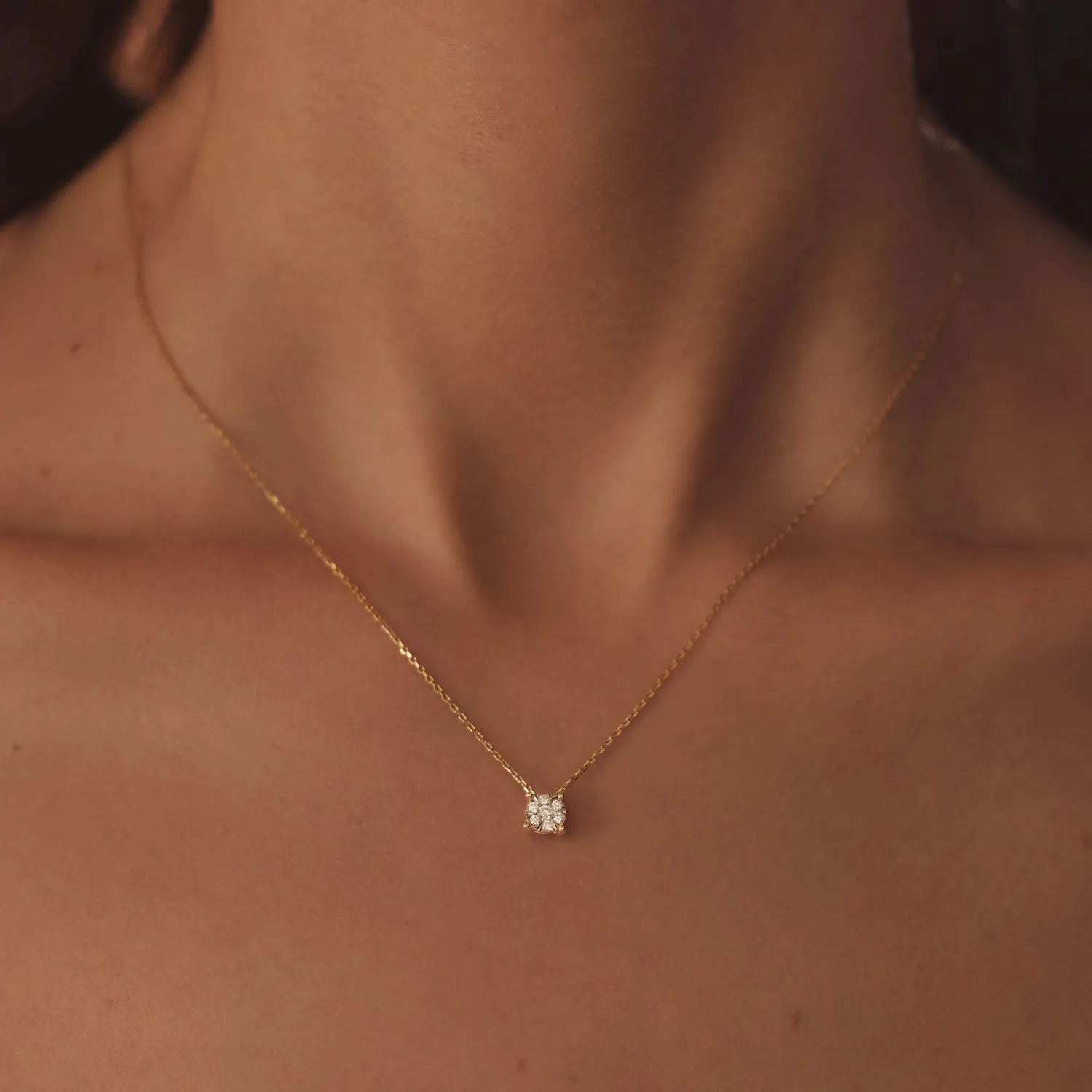 New De la Paix Hanaé 14 karaat gouden collier met diamant 0.14 karaat Diamanten Colliers