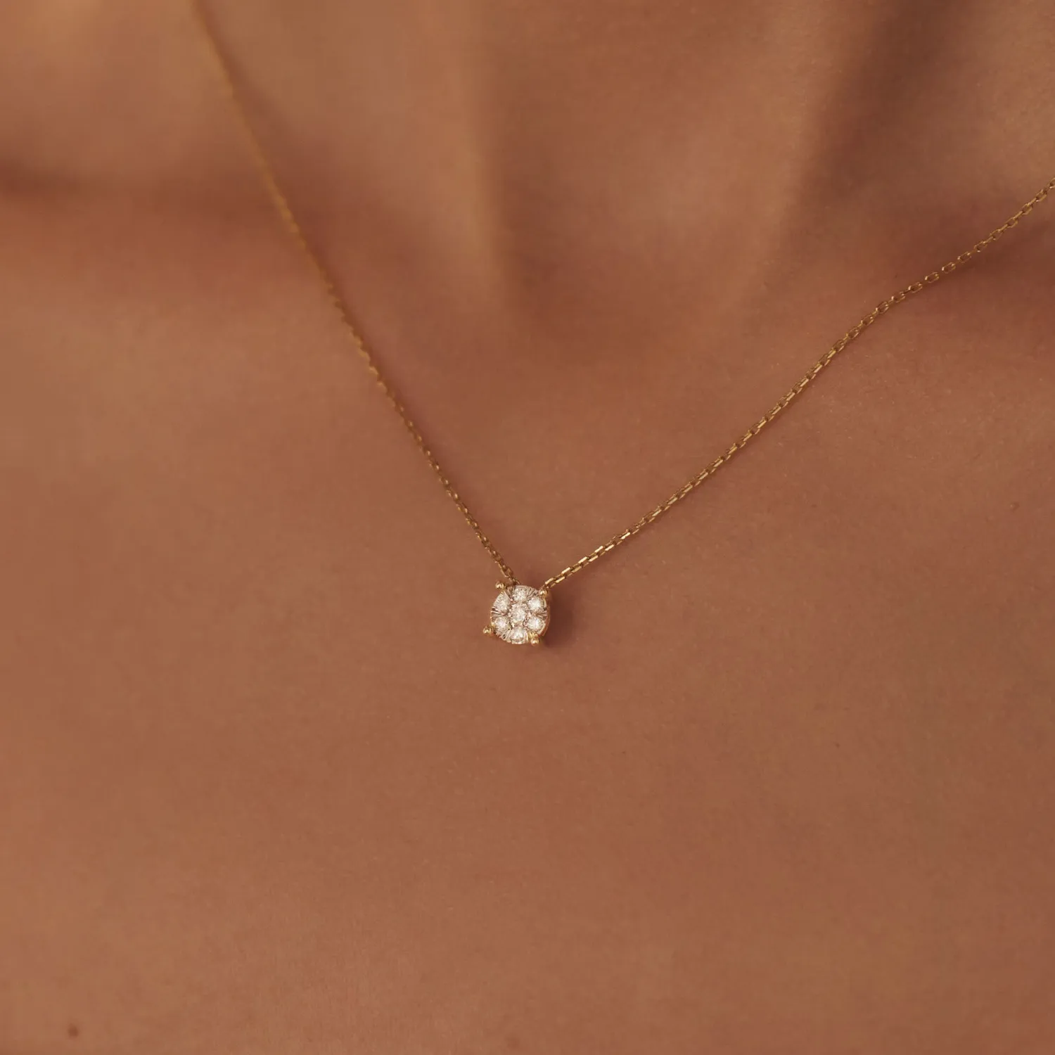 New De la Paix Hanaé 14 karaat gouden collier met diamant 0.14 karaat Diamanten Colliers