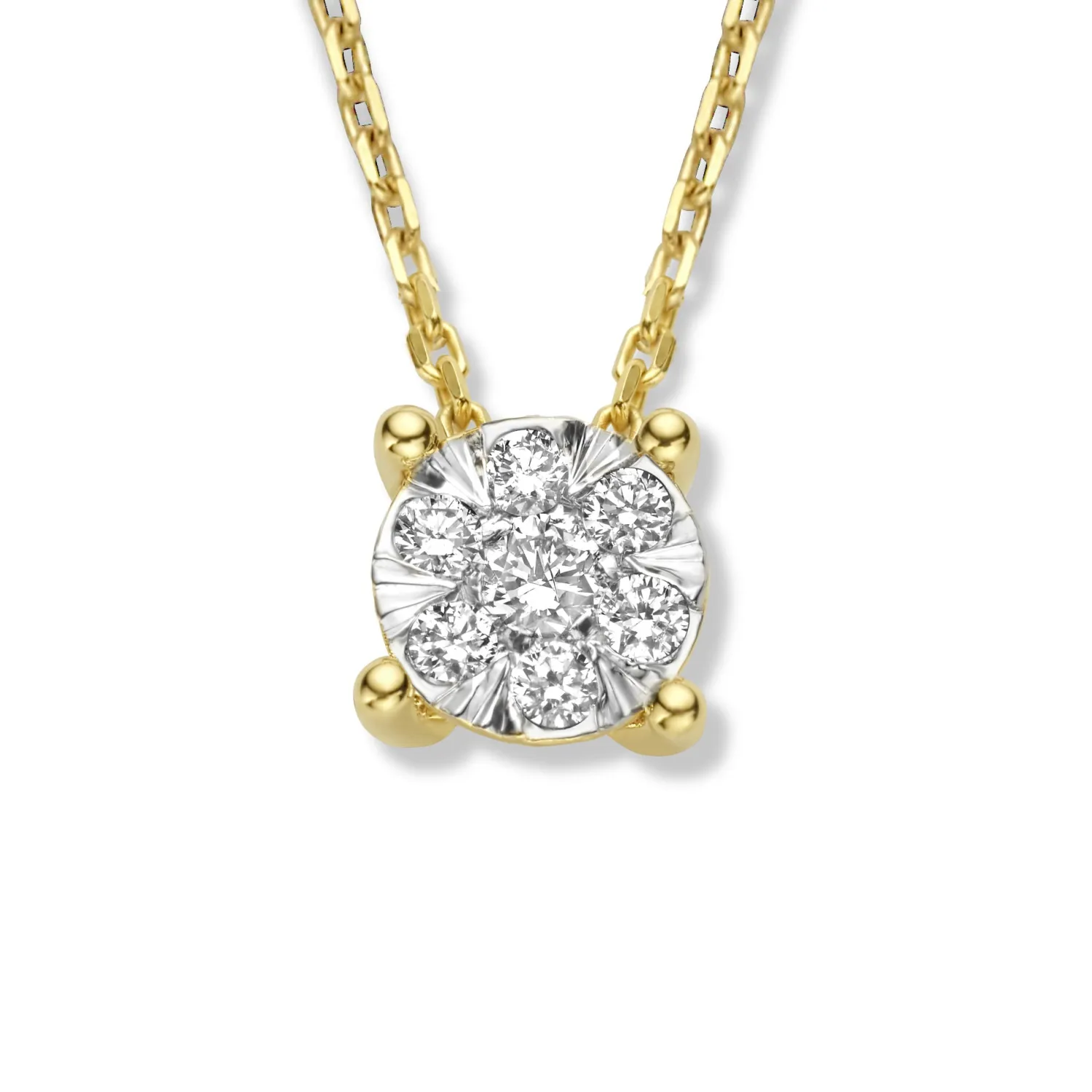 New De la Paix Hanaé 14 karaat gouden collier met diamant 0.14 karaat Diamanten Colliers