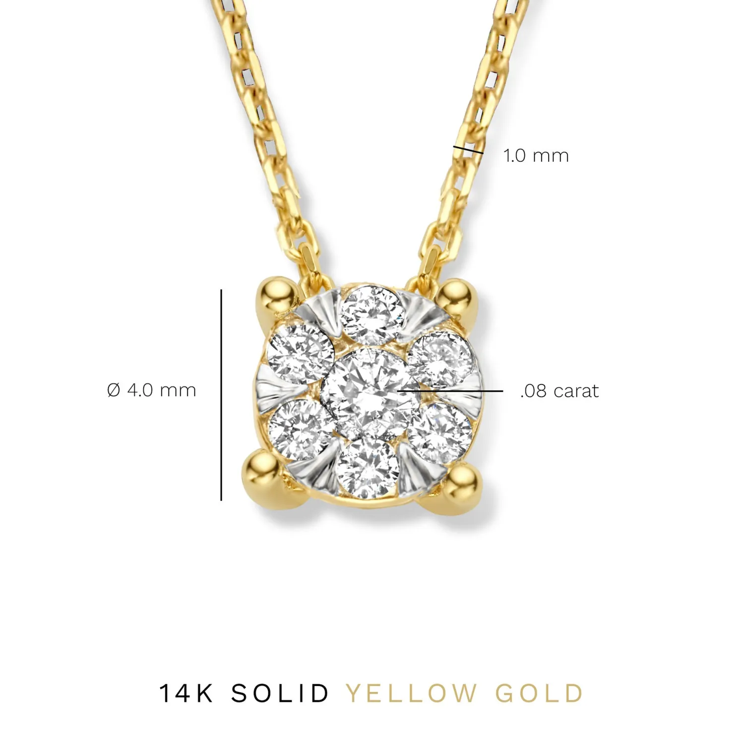 Sale De la Paix Hanaé 14 karaat gouden collier met diamant 0.08 karaat Diamanten Colliers