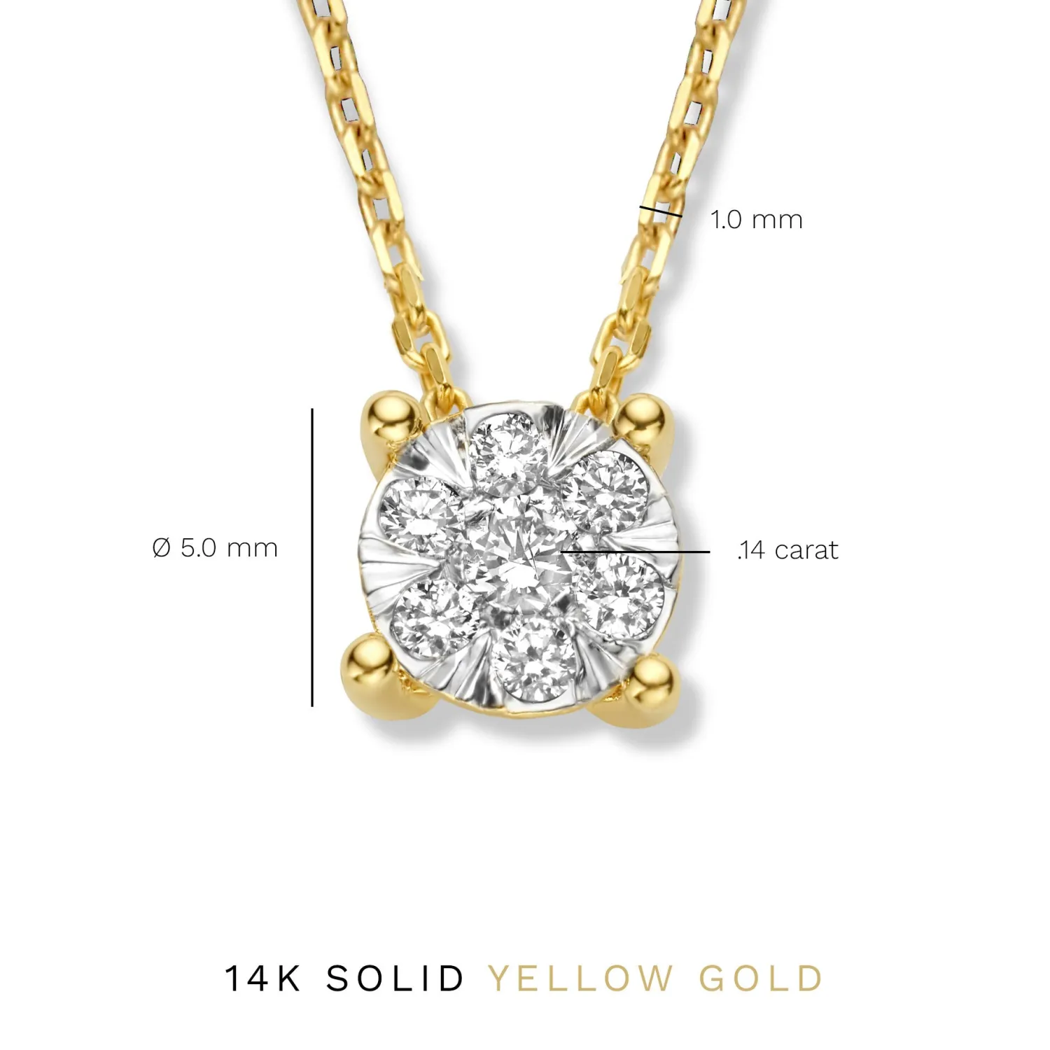 New De la Paix Hanaé 14 karaat gouden collier met diamant 0.14 karaat Diamanten Colliers